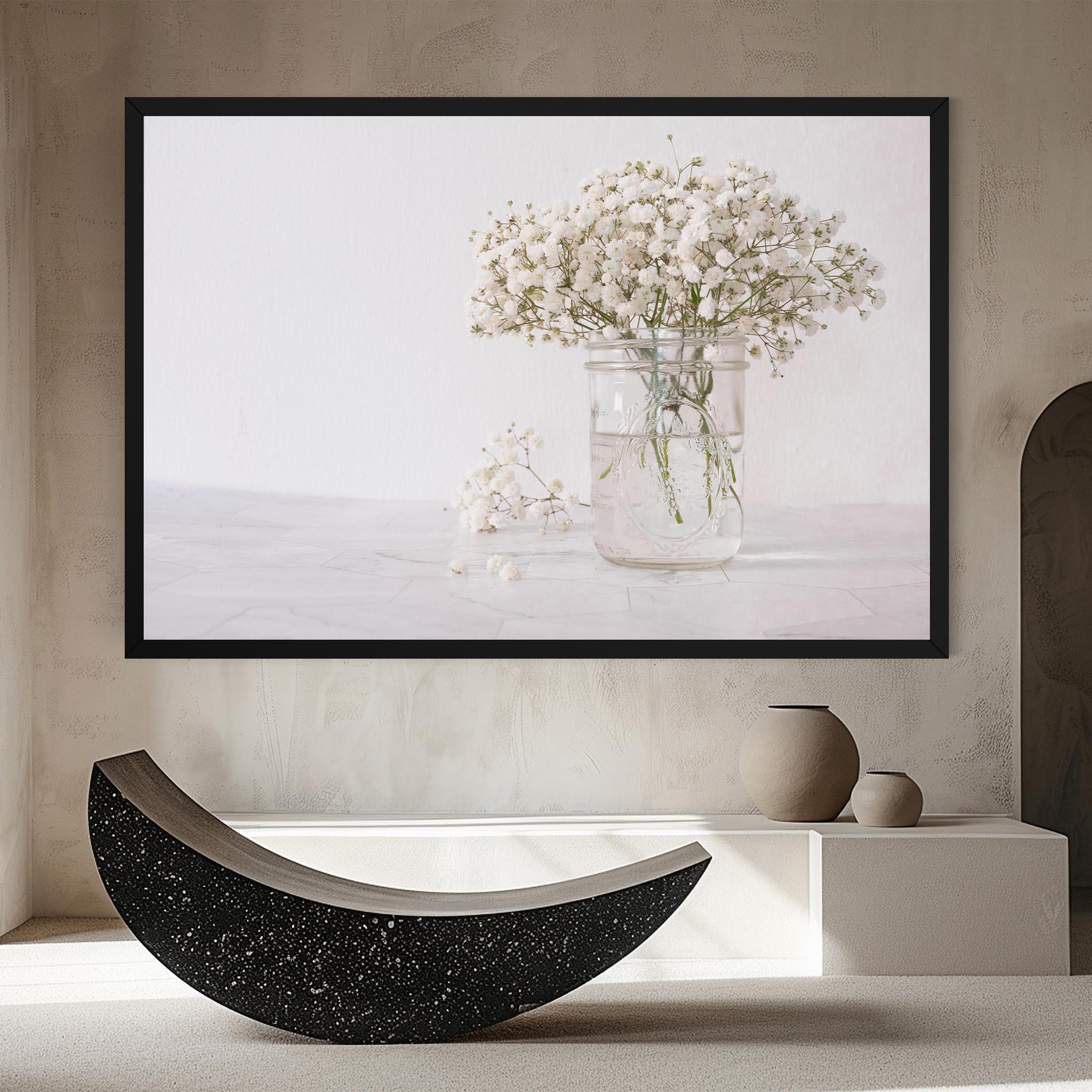 Leinwandbild White Tiny Flower Vase mockup 8