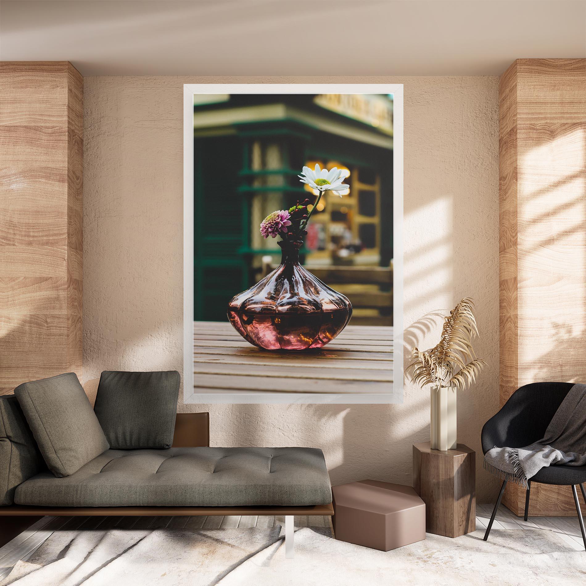 Leinwandbild Pink Vase Flower mockup 8