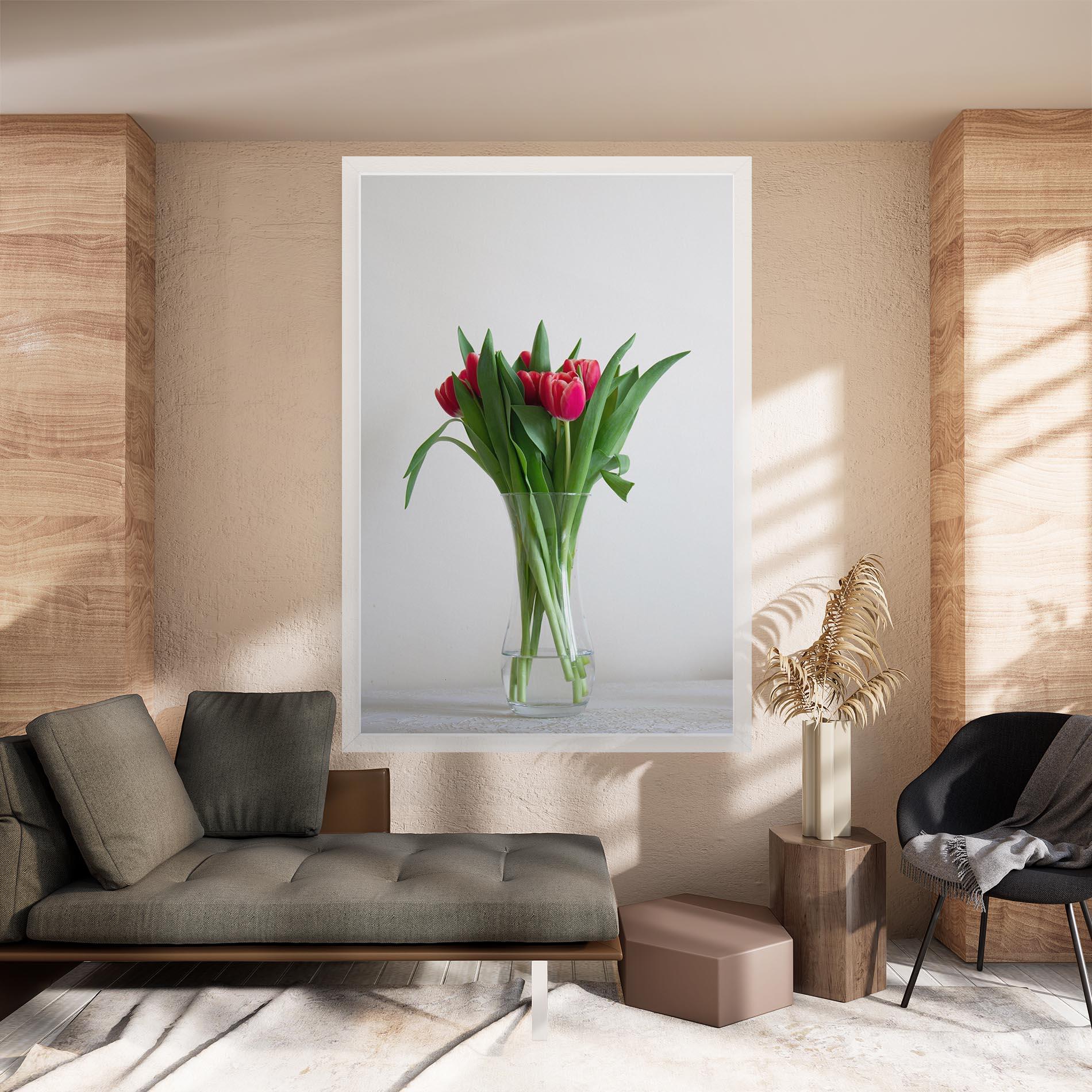 Leinwandbild Pretty Tulips Vase mockup 8
