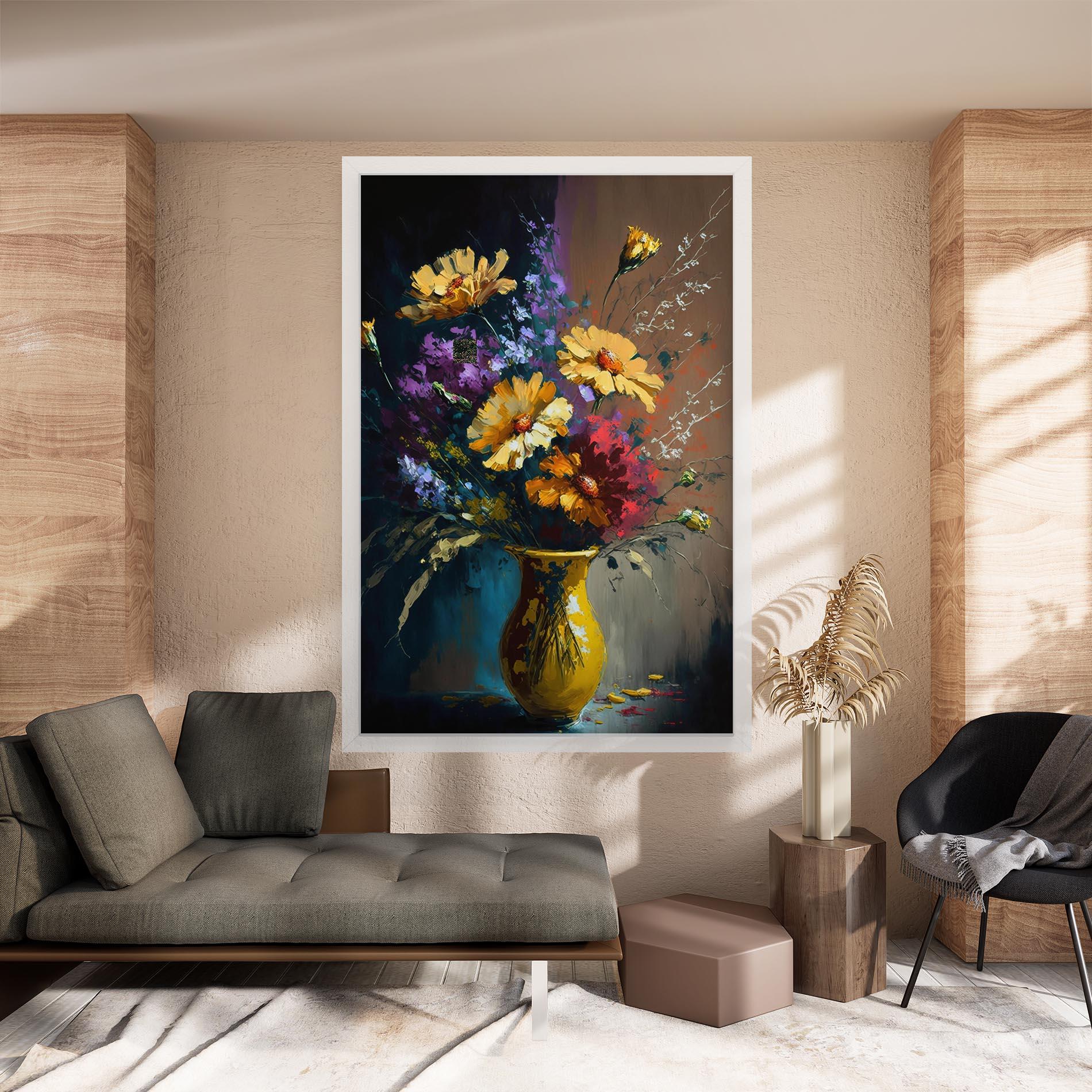 Leinwandbild Yellow Art Vase mockup 8