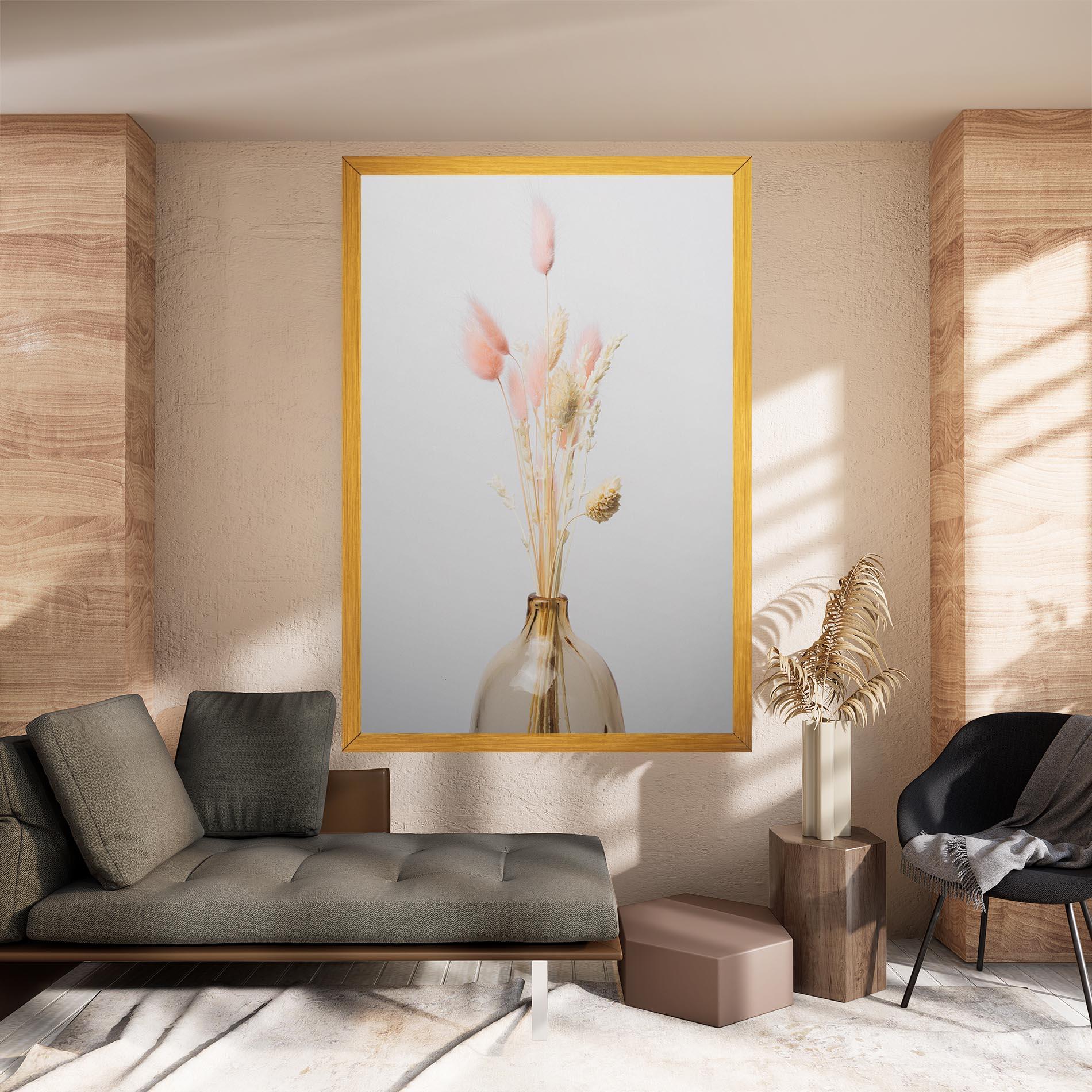 Leinwandbild Pink Cream Flower Vase mockup 8