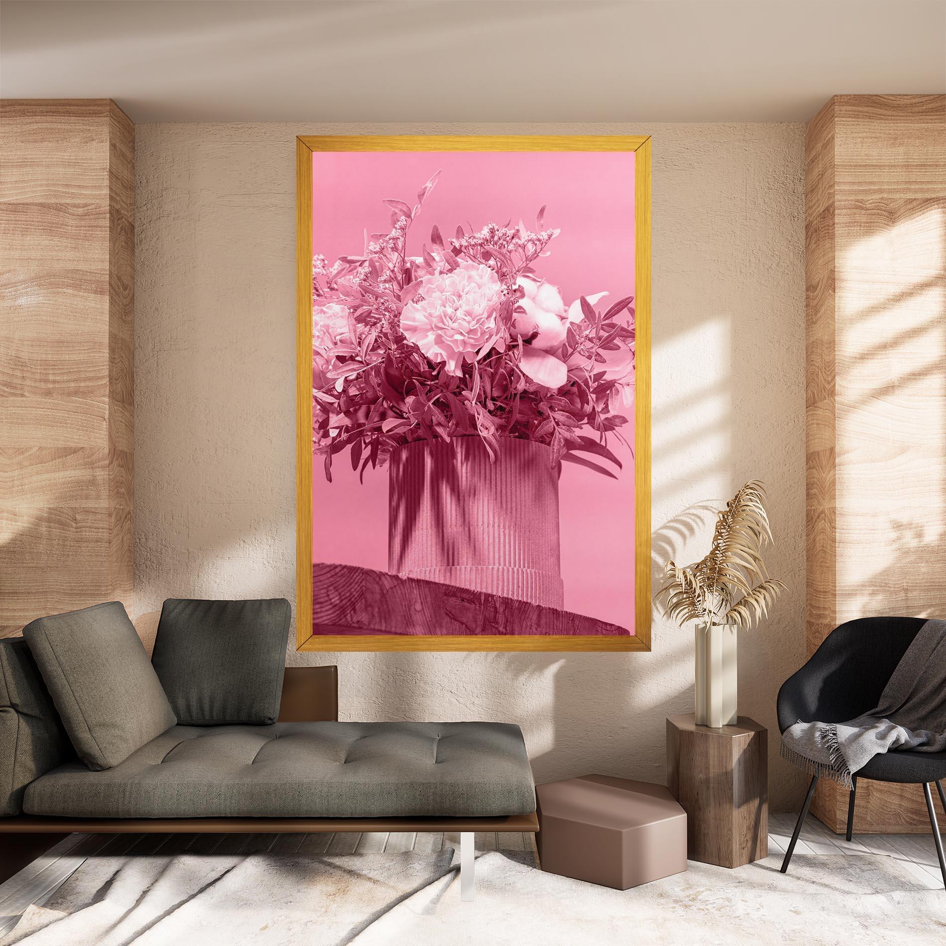 Leinwandbild Pink Light Vase mockup 8