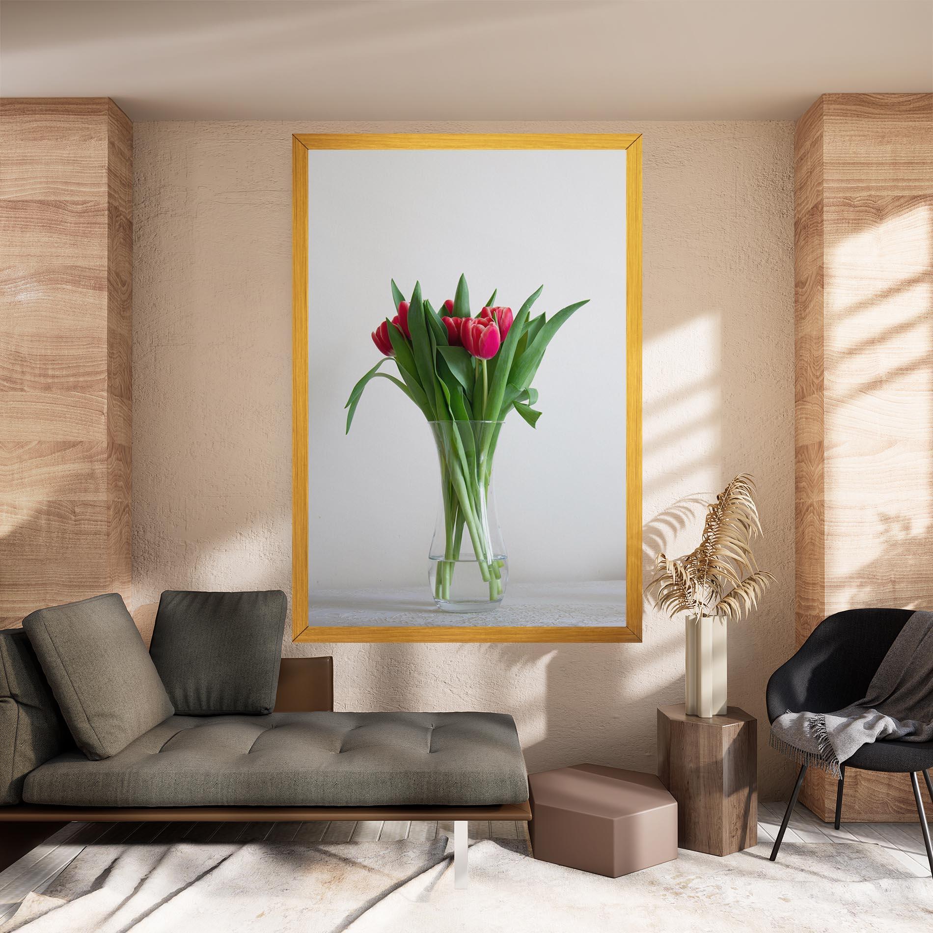 Leinwandbild Pretty Tulips Vase mockup 8
