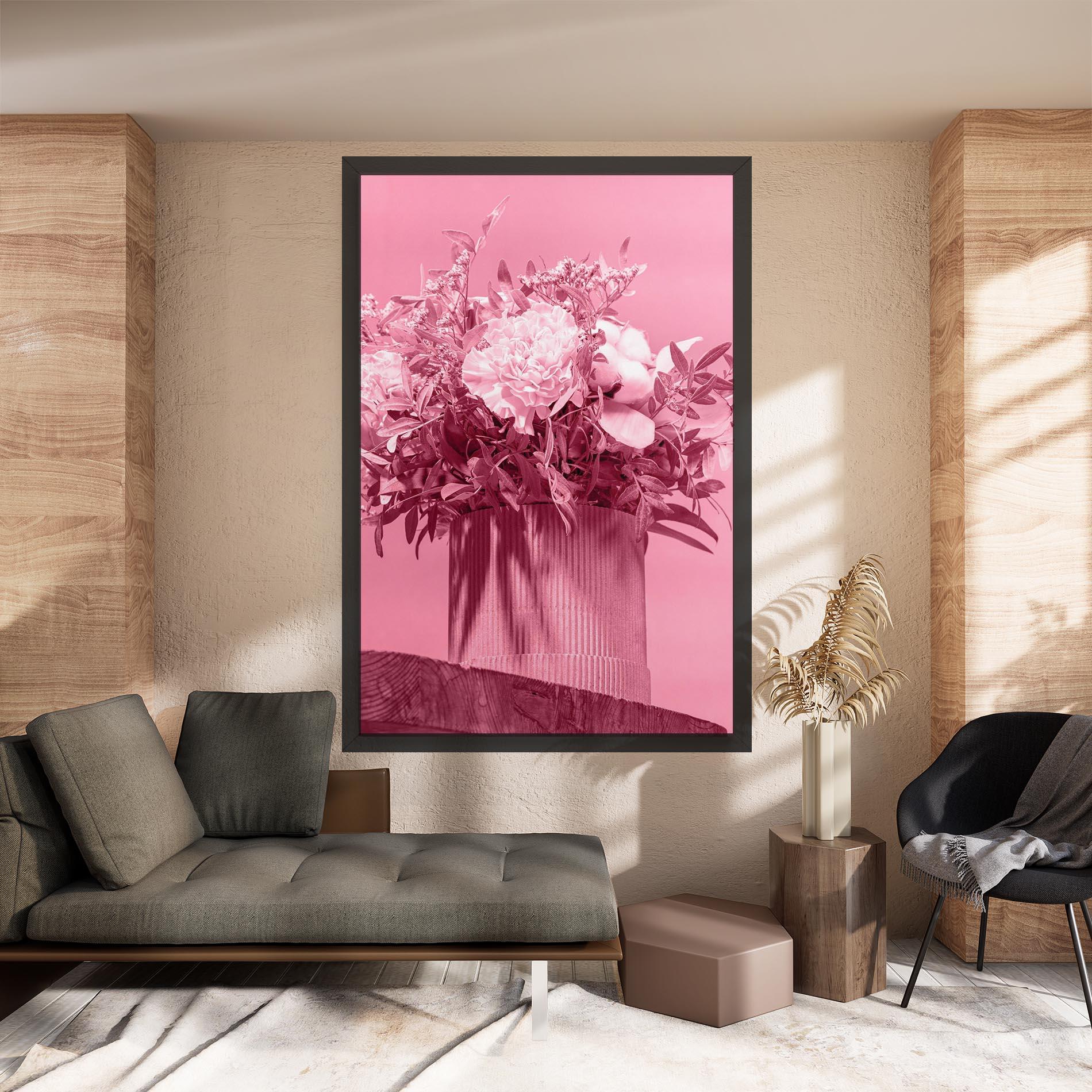 Leinwandbild Pink Light Vase mockup 8