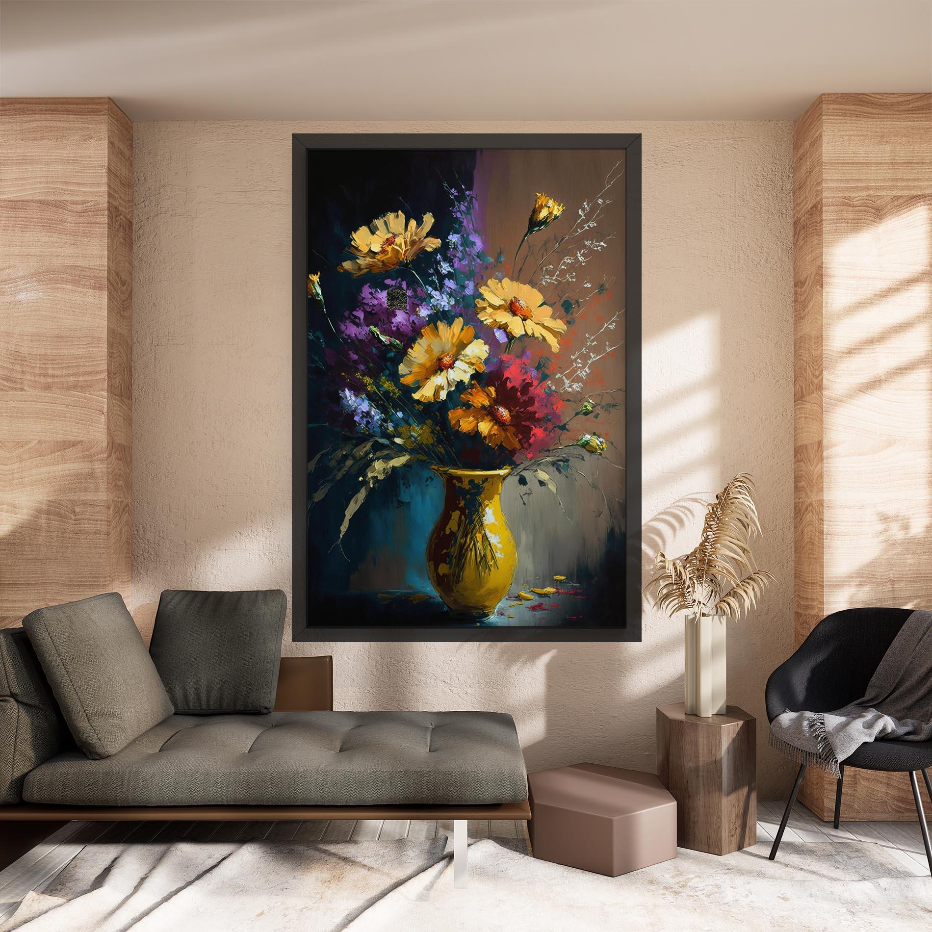 Leinwandbild Yellow Art Vase mockup 8