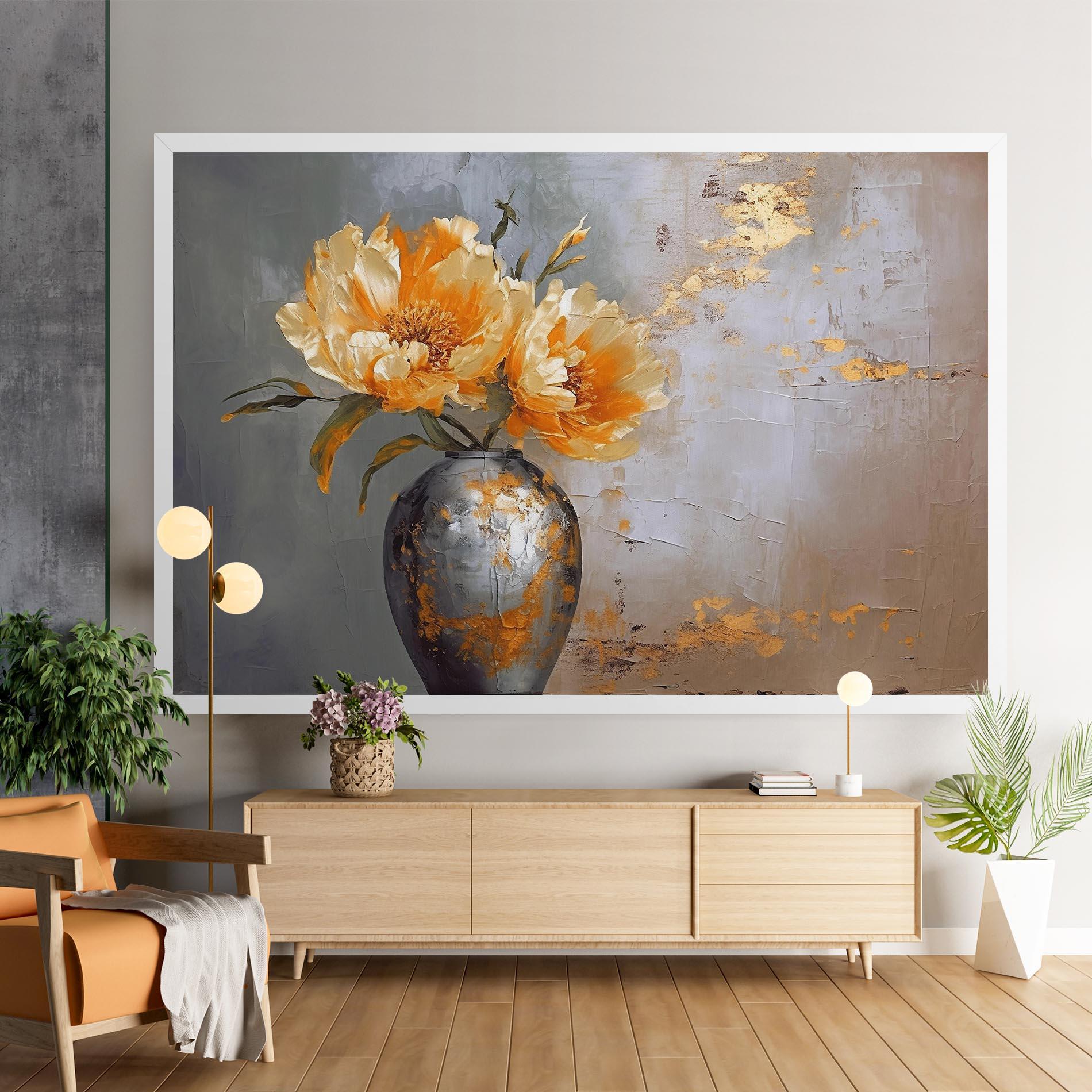 Leinwandbild Grey Painting Vase mockup 9