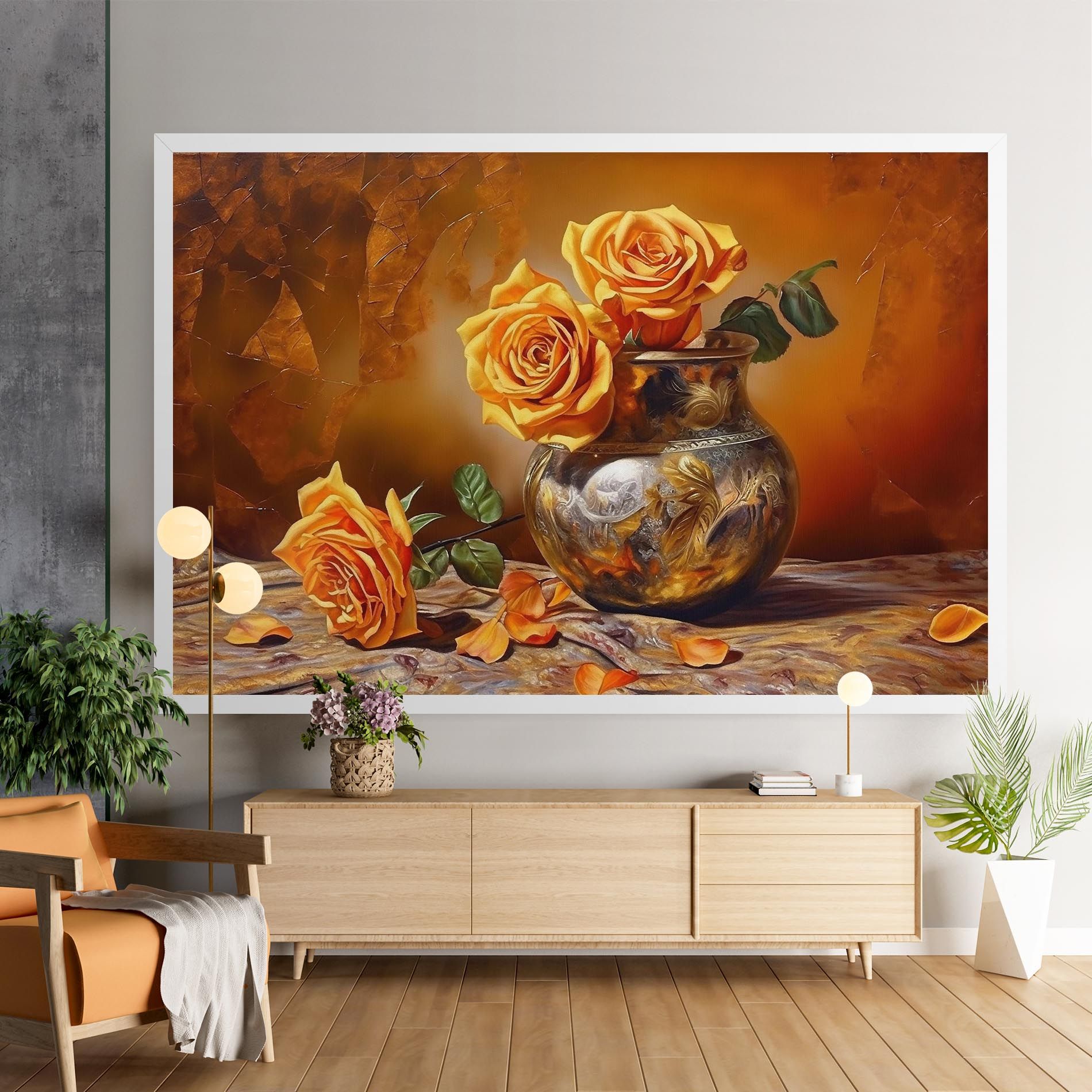Orange Roses Vase mockup 9