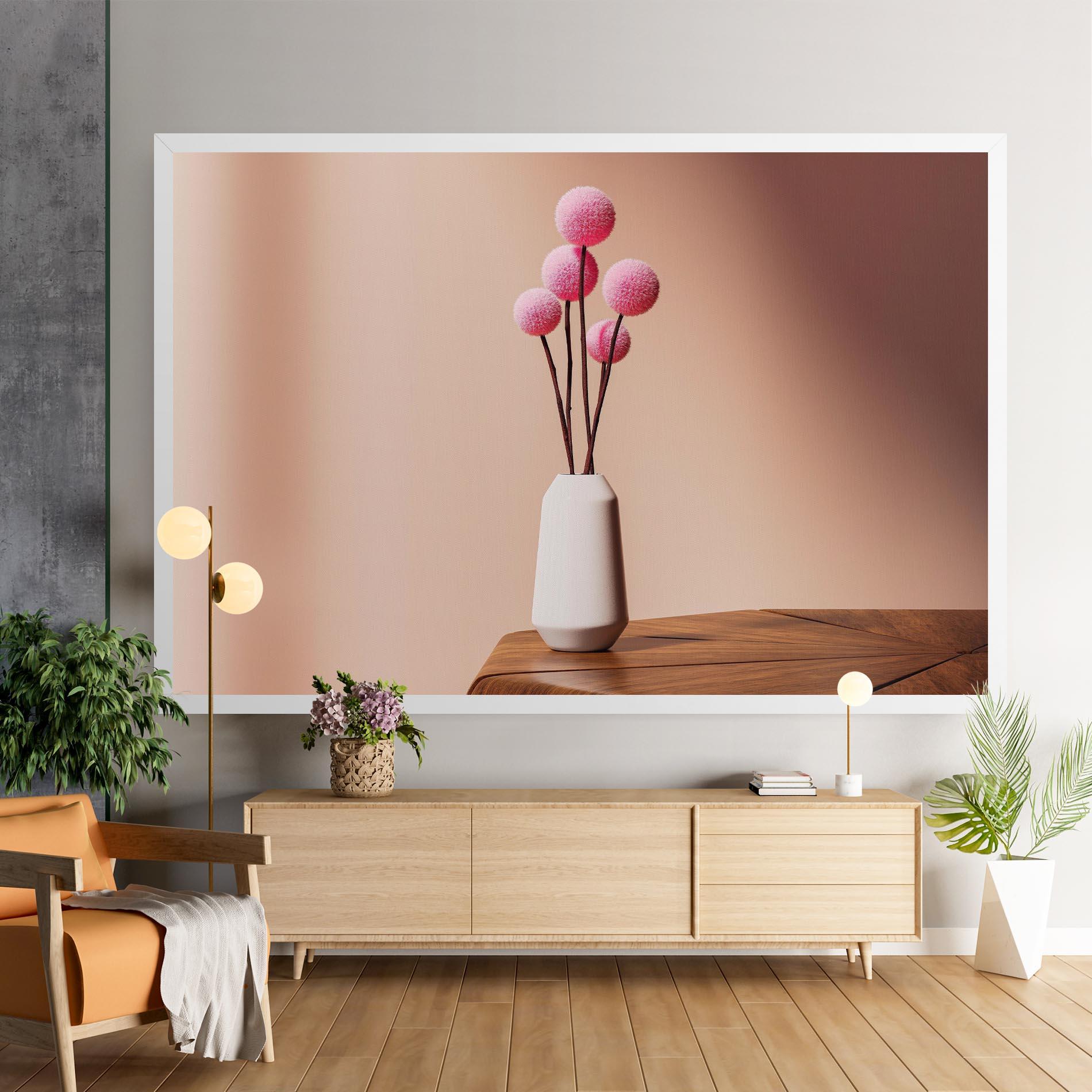 Leinwandbild Pink Circle Vase mockup 9
