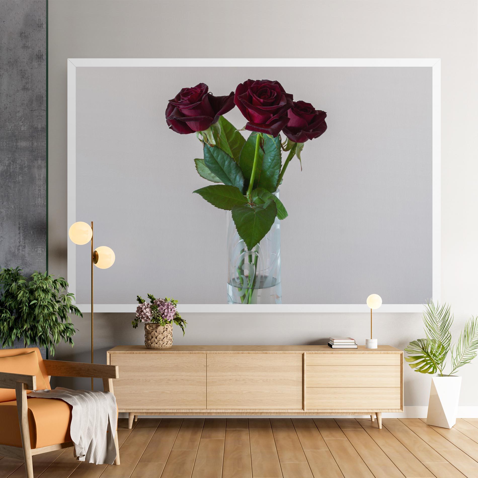Leinwandbild Red Roses Vase mockup 9