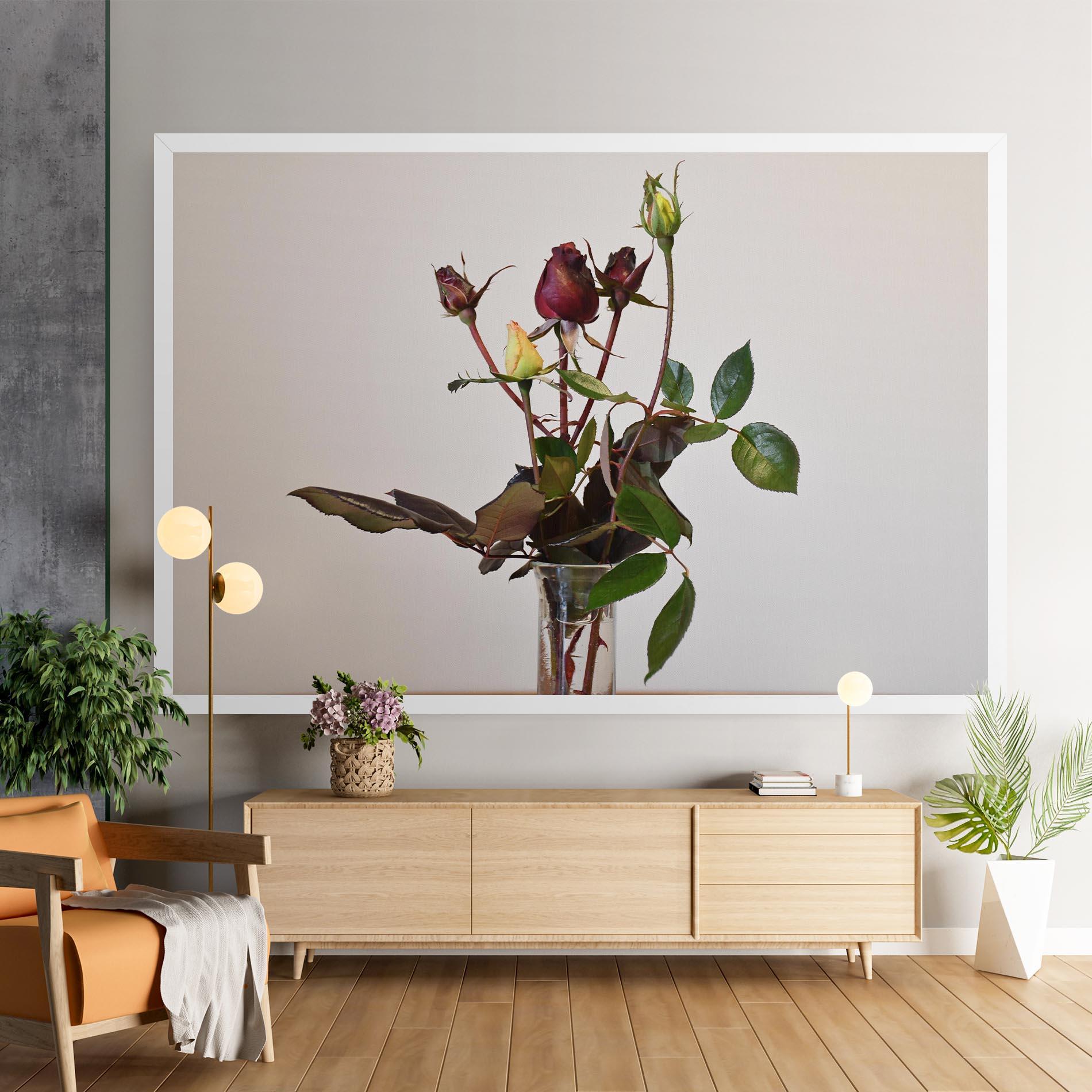 Leinwandbild Roses Vase mockup 9