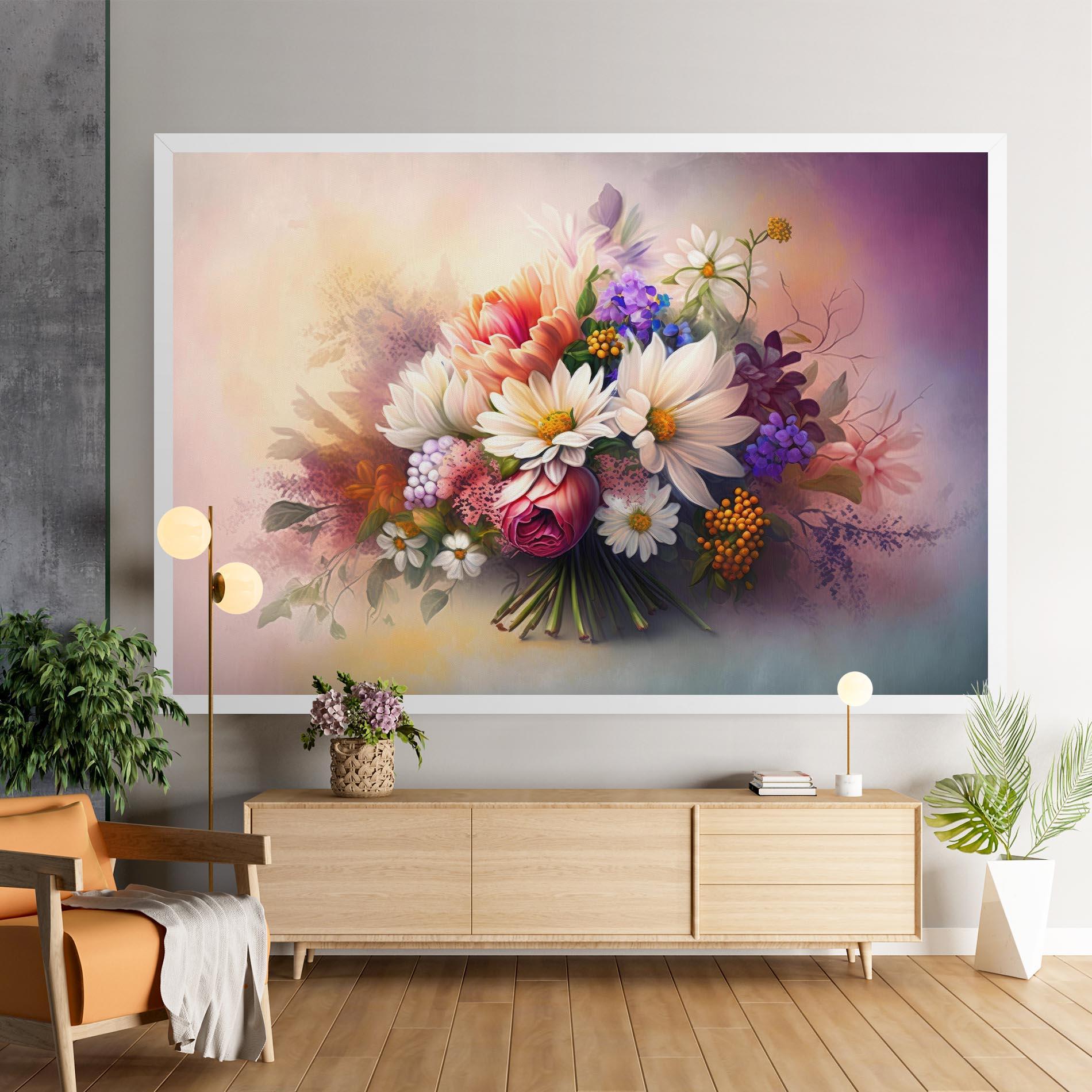 Leinwandbild Vecteezy_ai Generated Bouquet Of Fresh Spring Flowers On Light_23373362_865 mockup 9