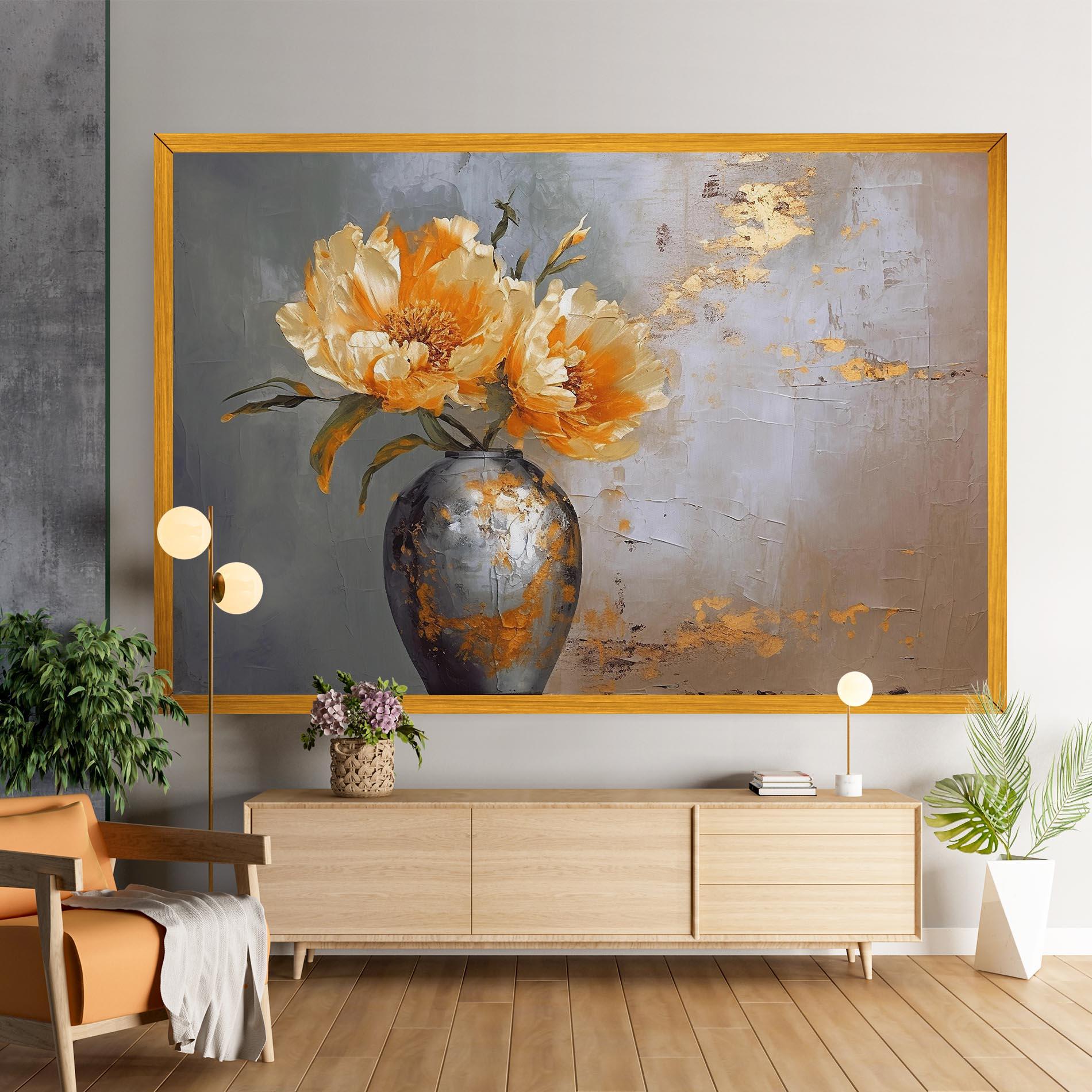 Leinwandbild Grey Painting Vase mockup 9