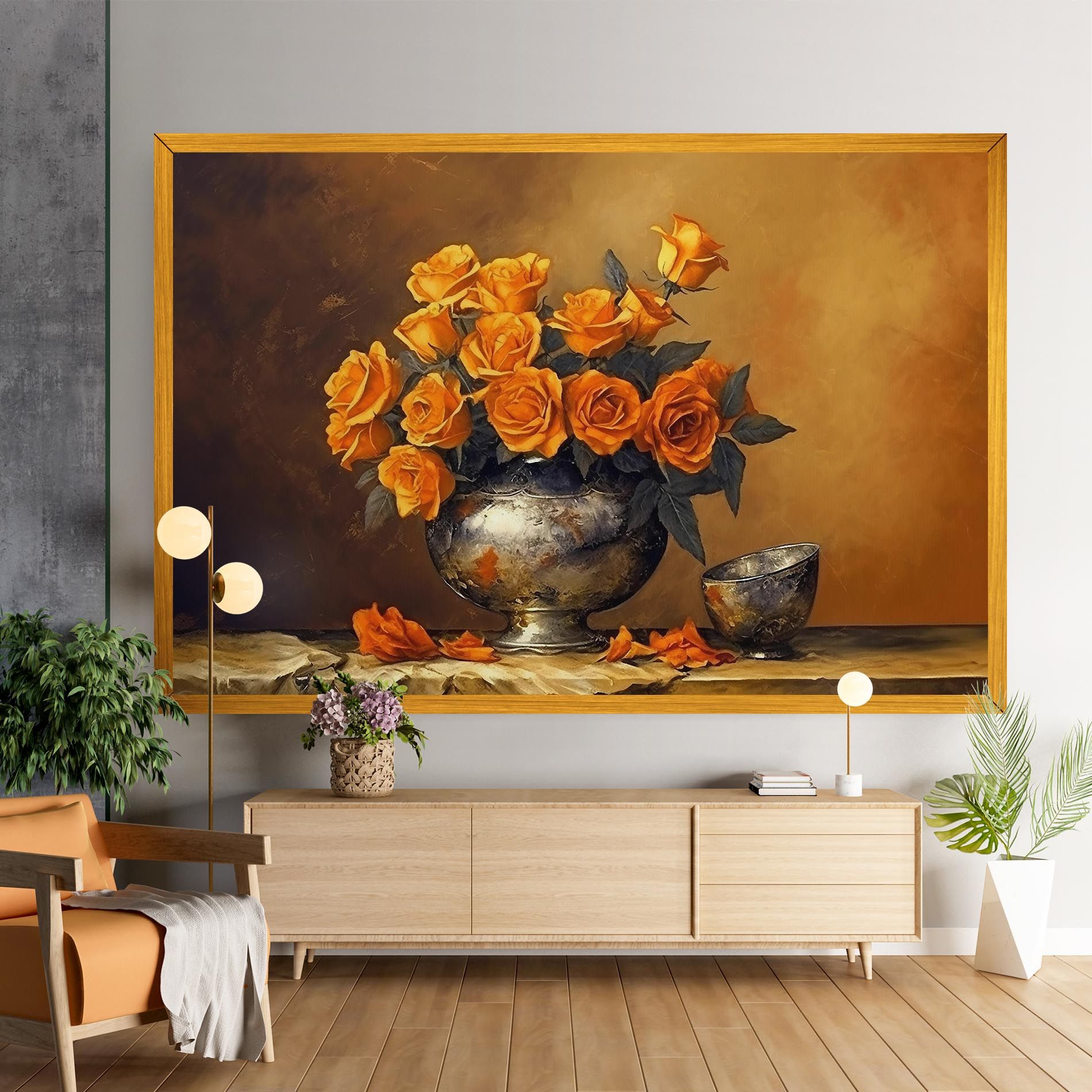 Orange Rose Vase mockup 9