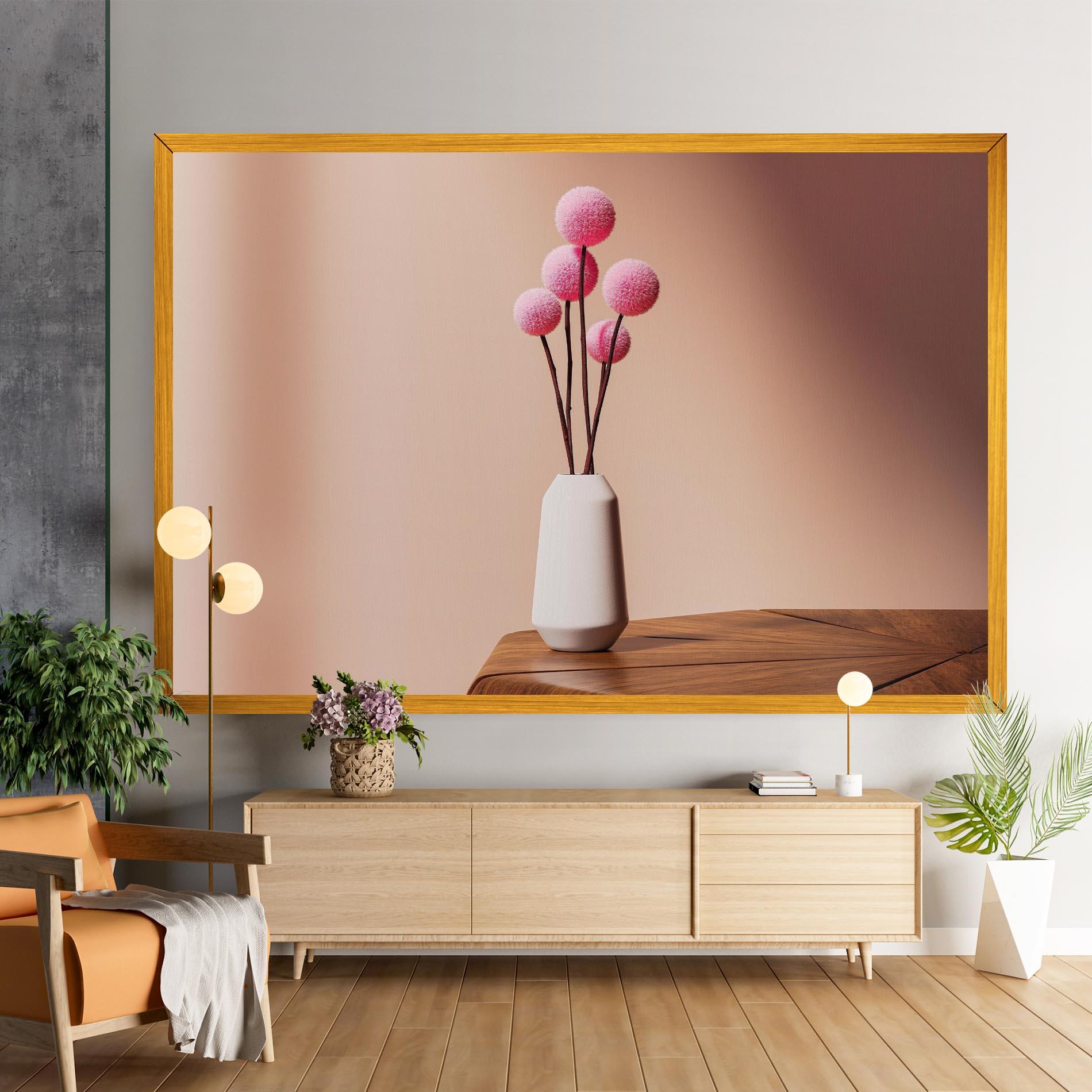 Leinwandbild Pink Circle Vase mockup 9