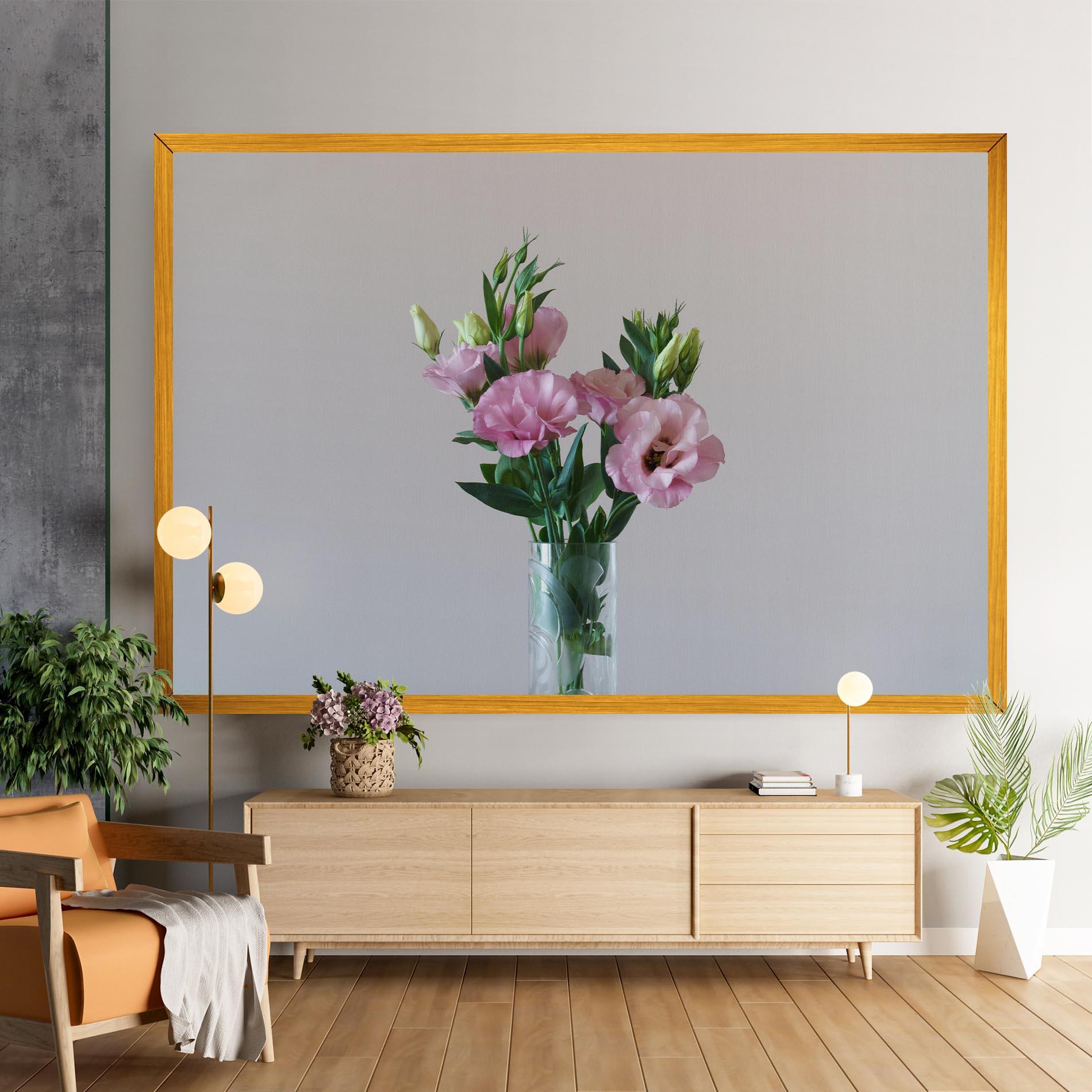 Leinwandbild Pretty Pink Flower Vase mockup 9