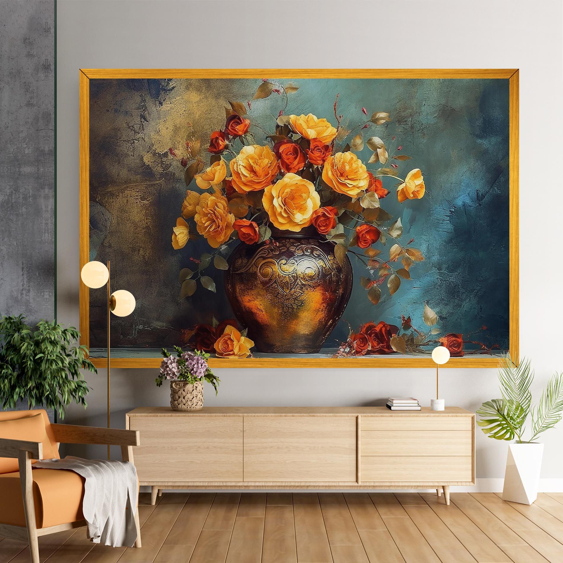 Red Orange Flower Vase mockup 9