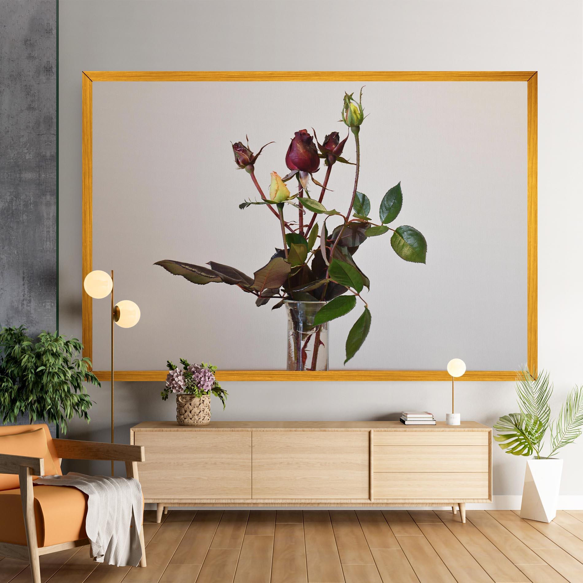 Leinwandbild Roses Vase mockup 9