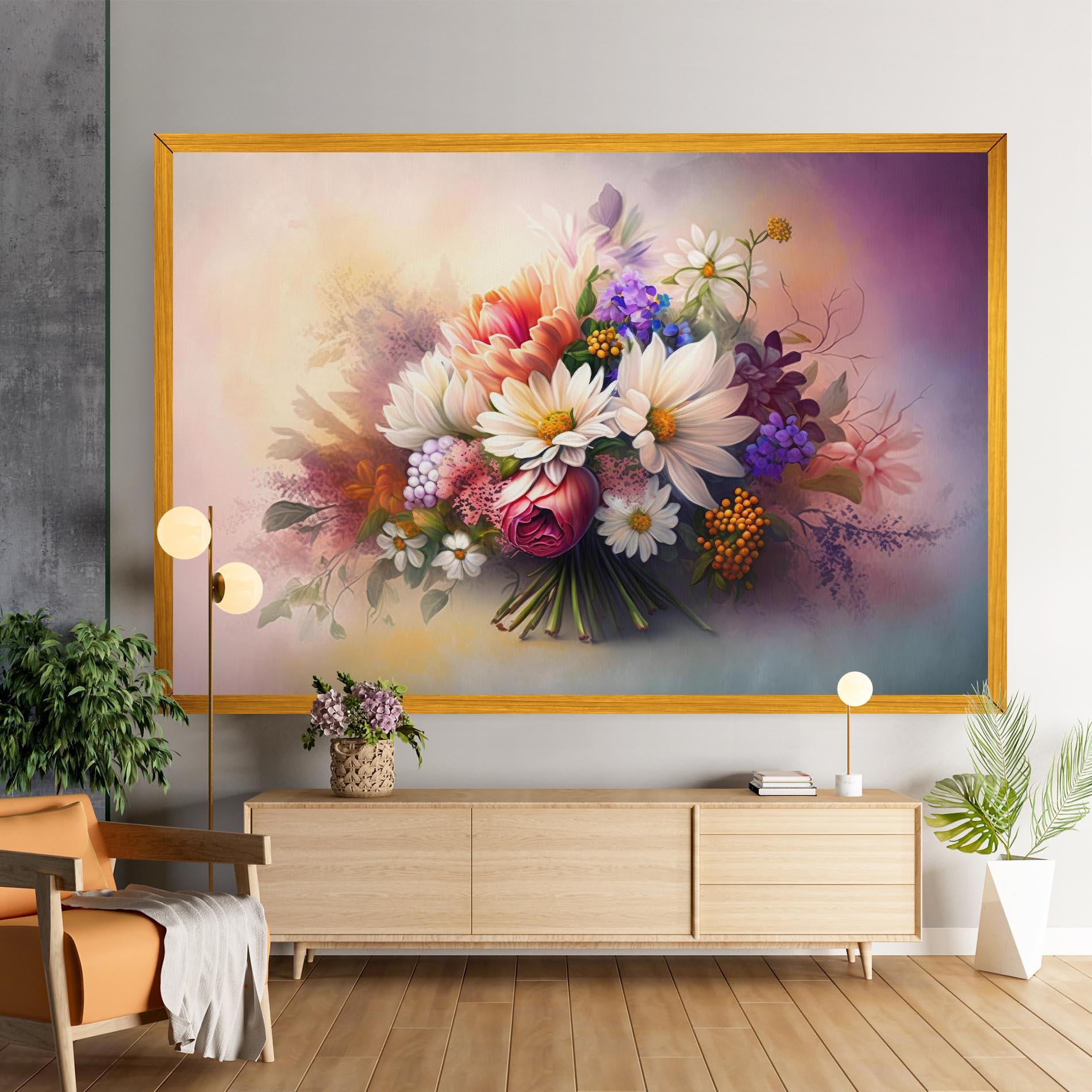 Leinwandbild Vecteezy_ai Generated Bouquet Of Fresh Spring Flowers On Light_23373362_865 mockup 9