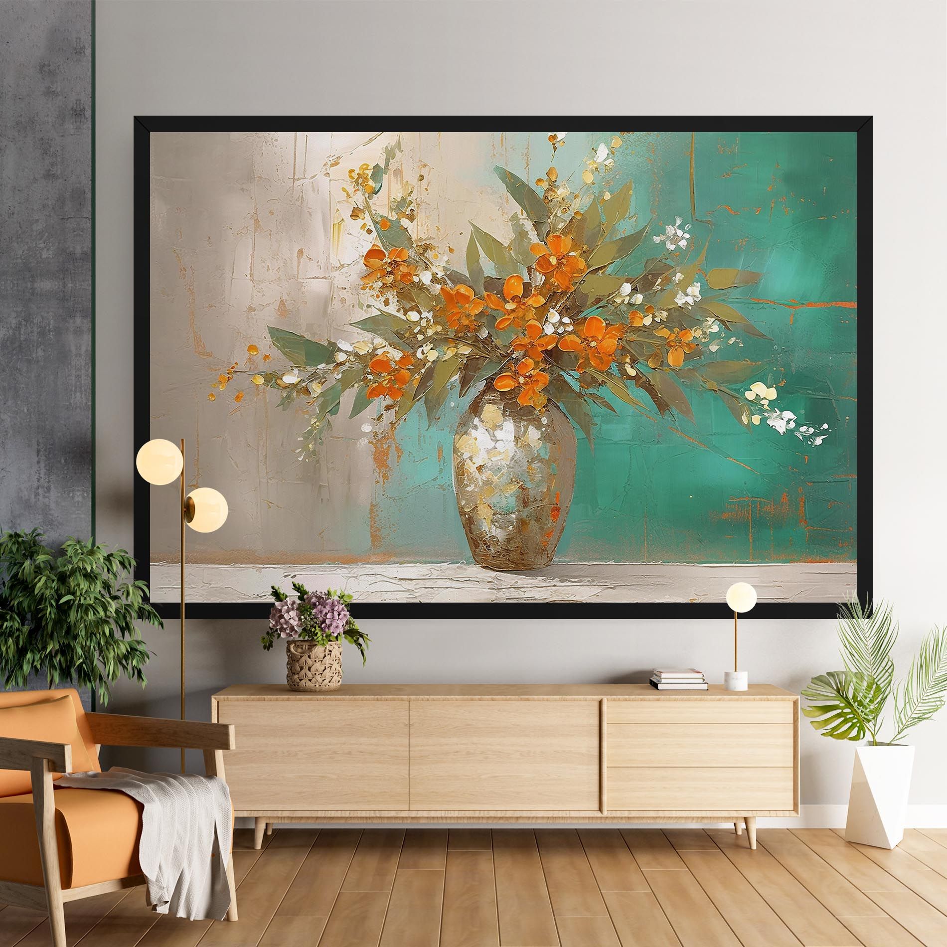 Grey Vase Orange mockup 9