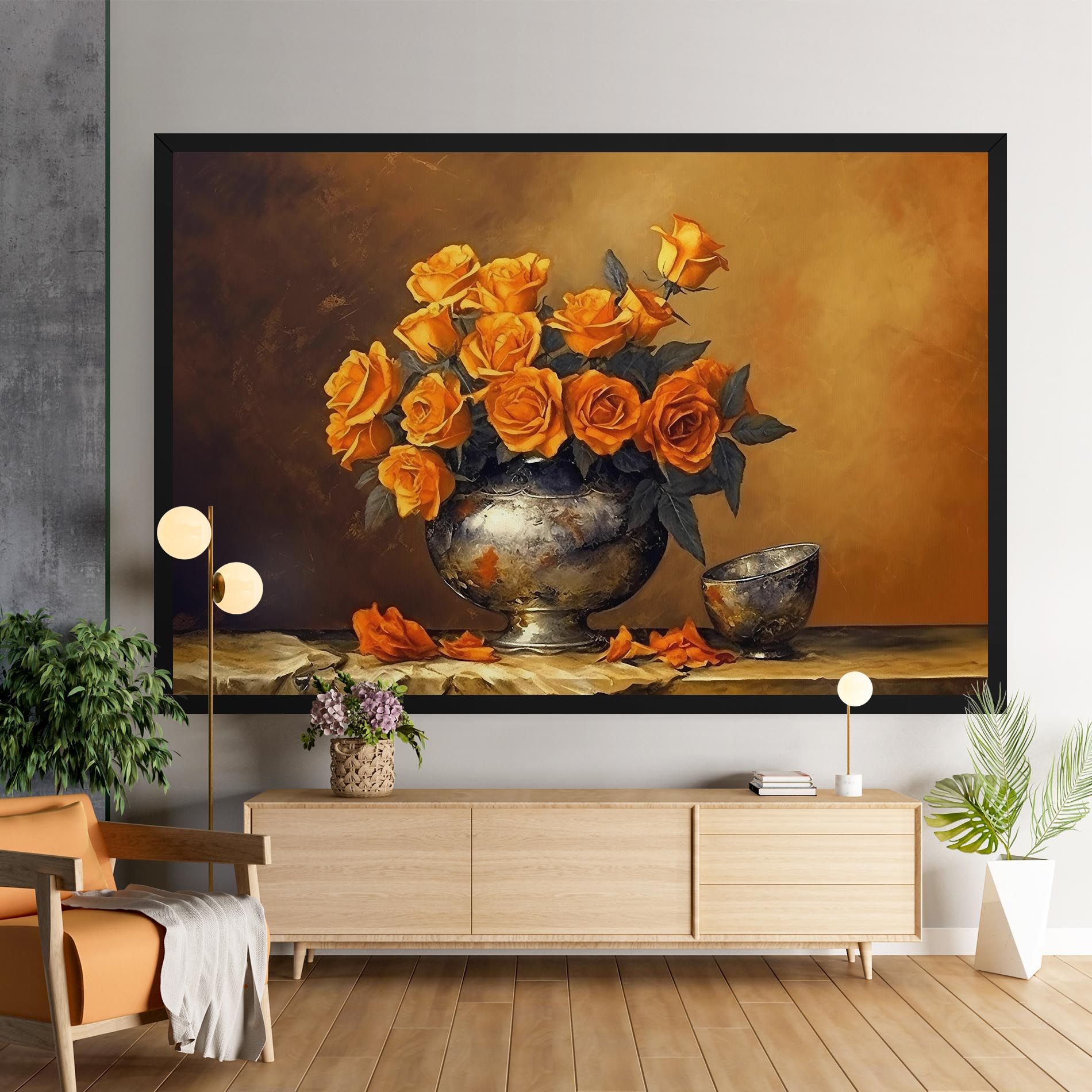 Orange Rose Vase mockup 9