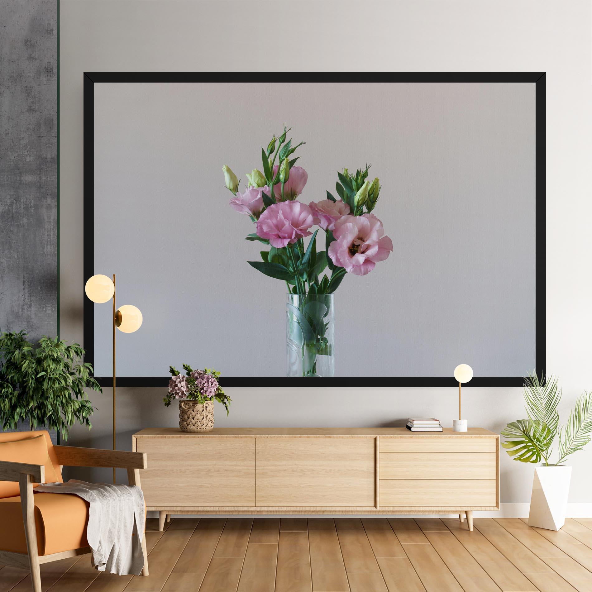 Leinwandbild Pretty Pink Flower Vase mockup 9