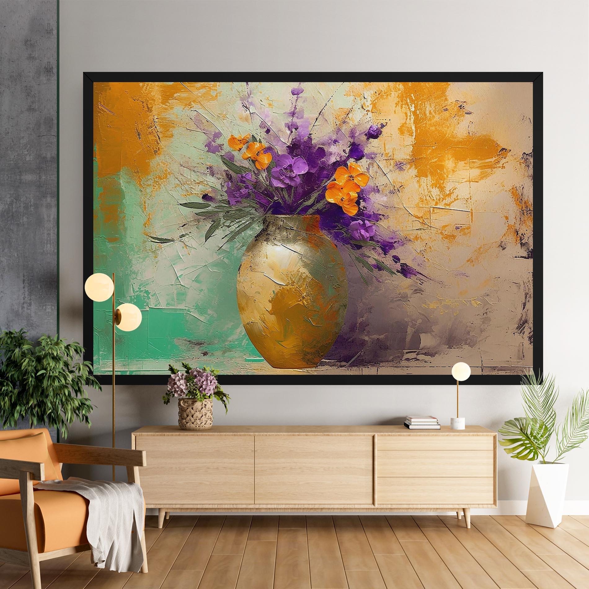 Leinwandbild Purple Orange Plant Vase mockup 9