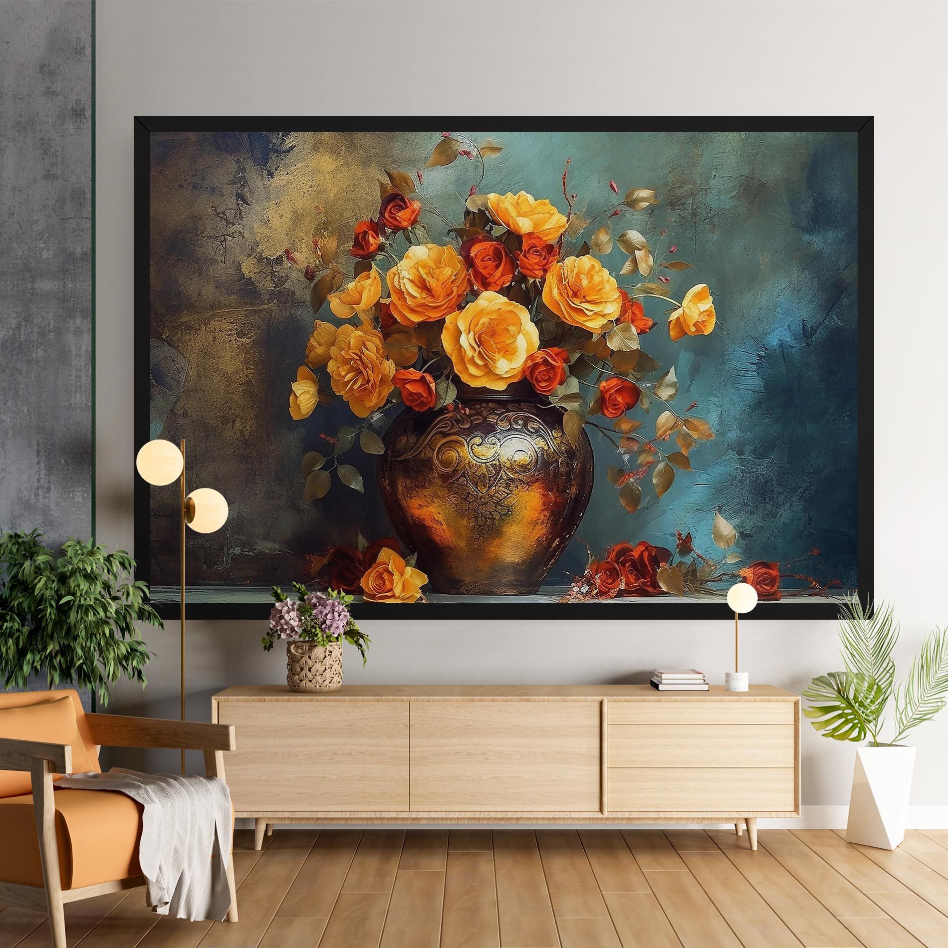 Red Orange Flower Vase mockup 9