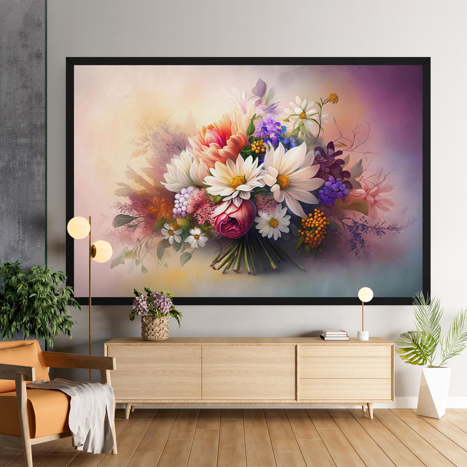 Leinwandbild Vecteezy_ai Generated Bouquet Of Fresh Spring Flowers On Light_23373362_865 mockup 9