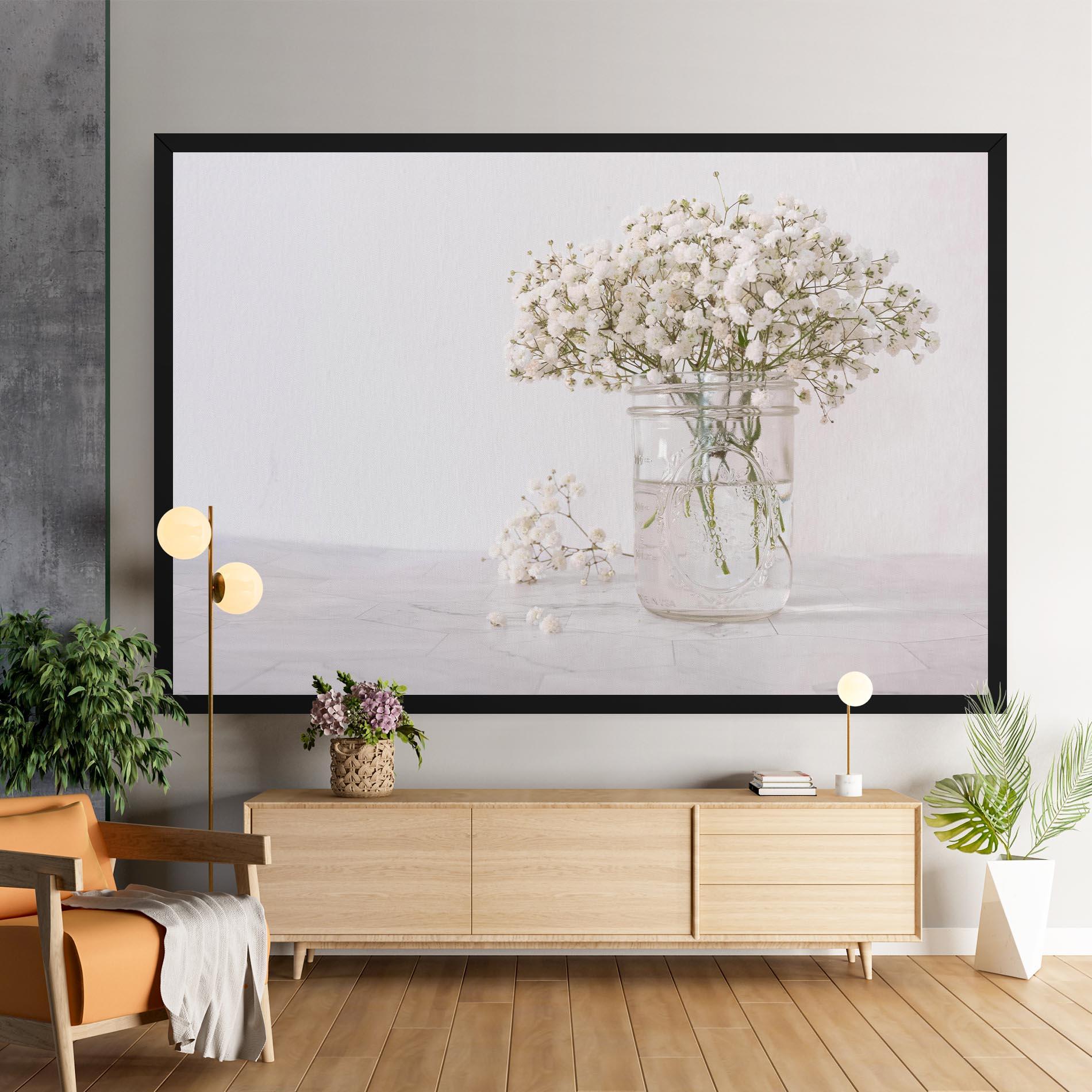 Leinwandbild White Tiny Flower Vase mockup 9