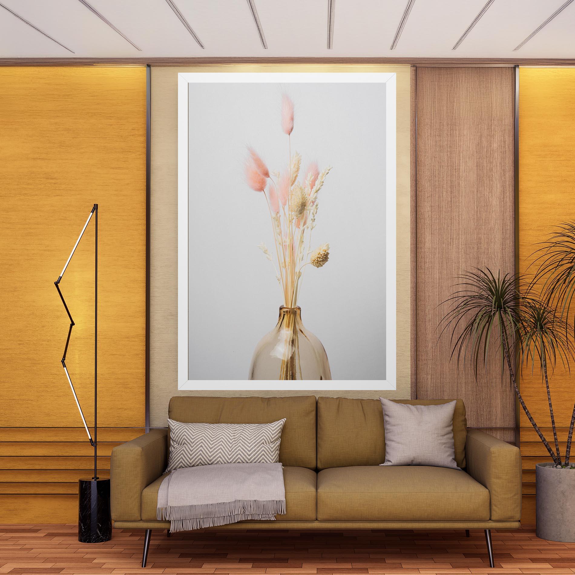 Leinwandbild Pink Cream Flower Vase mockup 9
