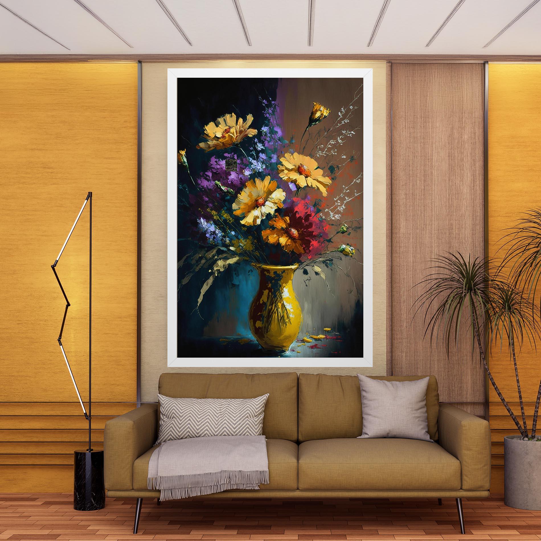 Leinwandbild Yellow Art Vase mockup 9