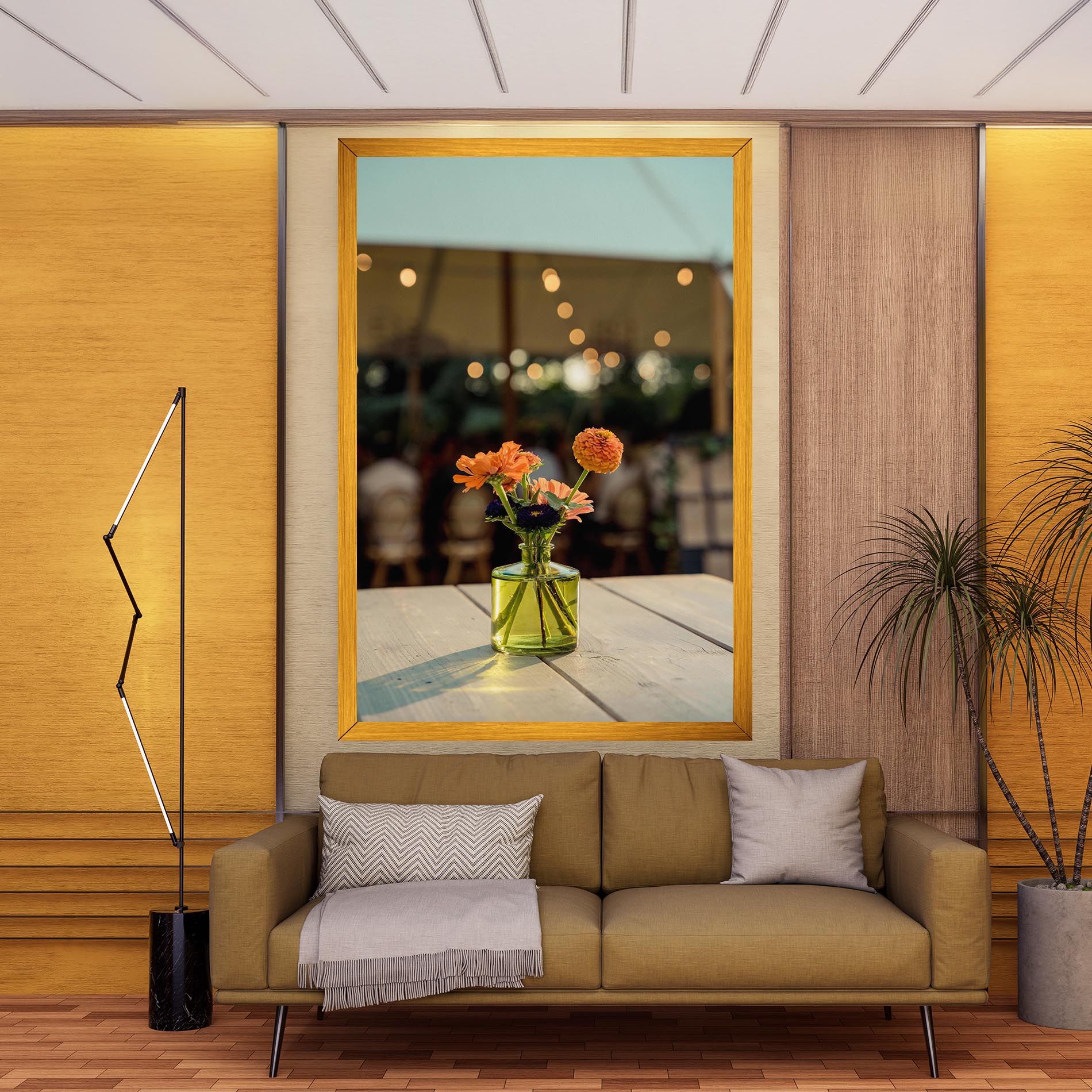 Orange Flowers Vase mockup 9