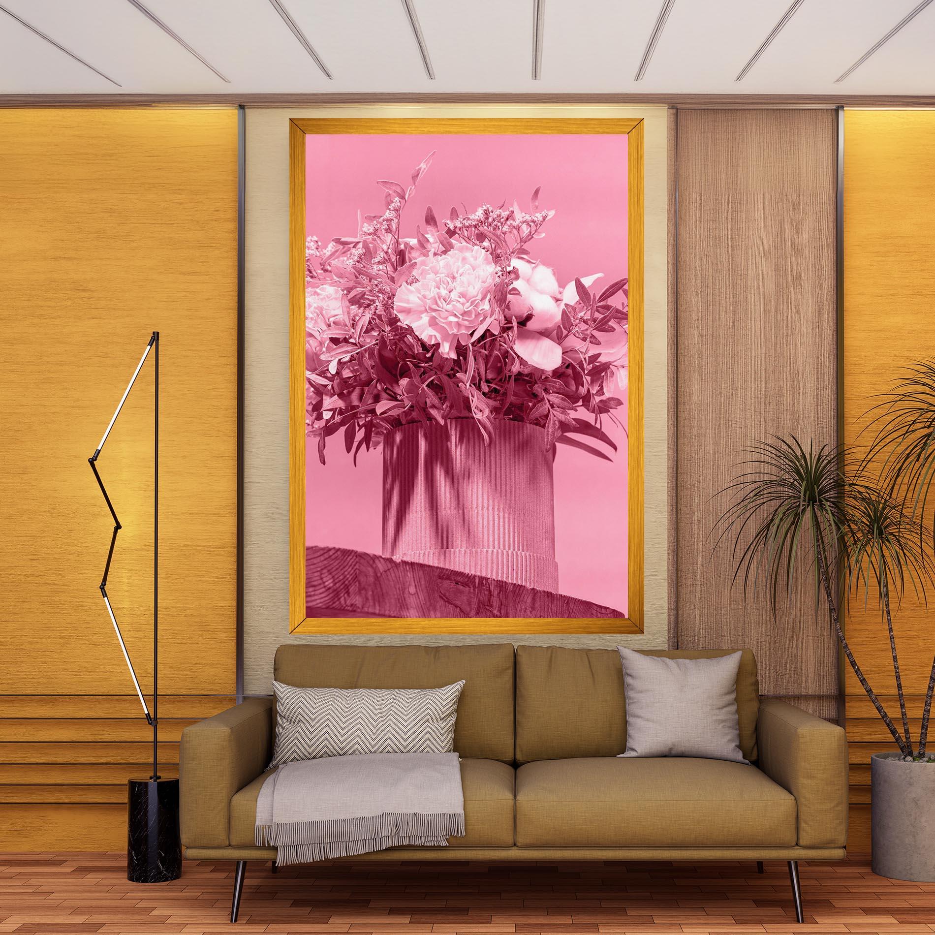 Leinwandbild Pink Light Vase mockup 9