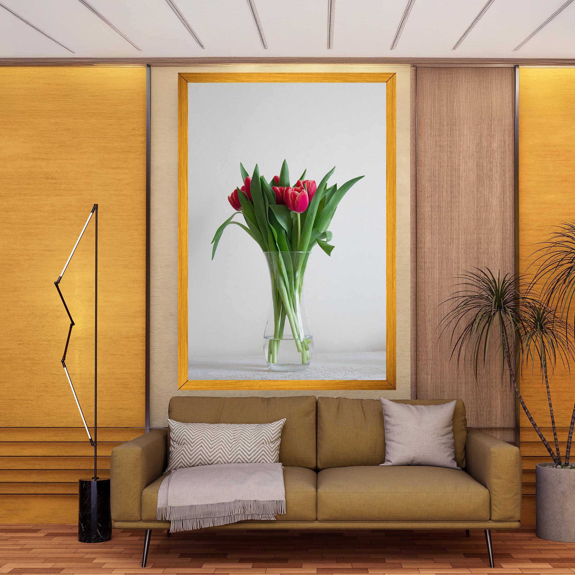 Leinwandbild Pretty Tulips Vase mockup 9