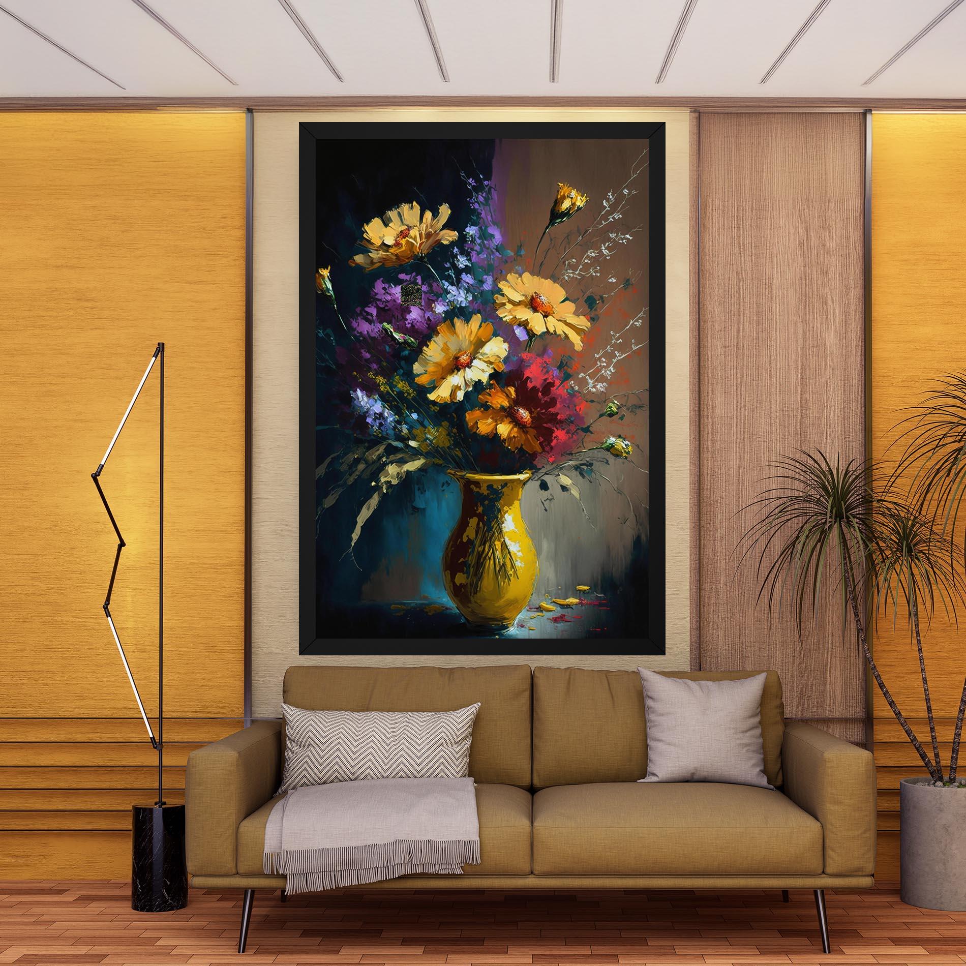 Leinwandbild Yellow Art Vase mockup 9