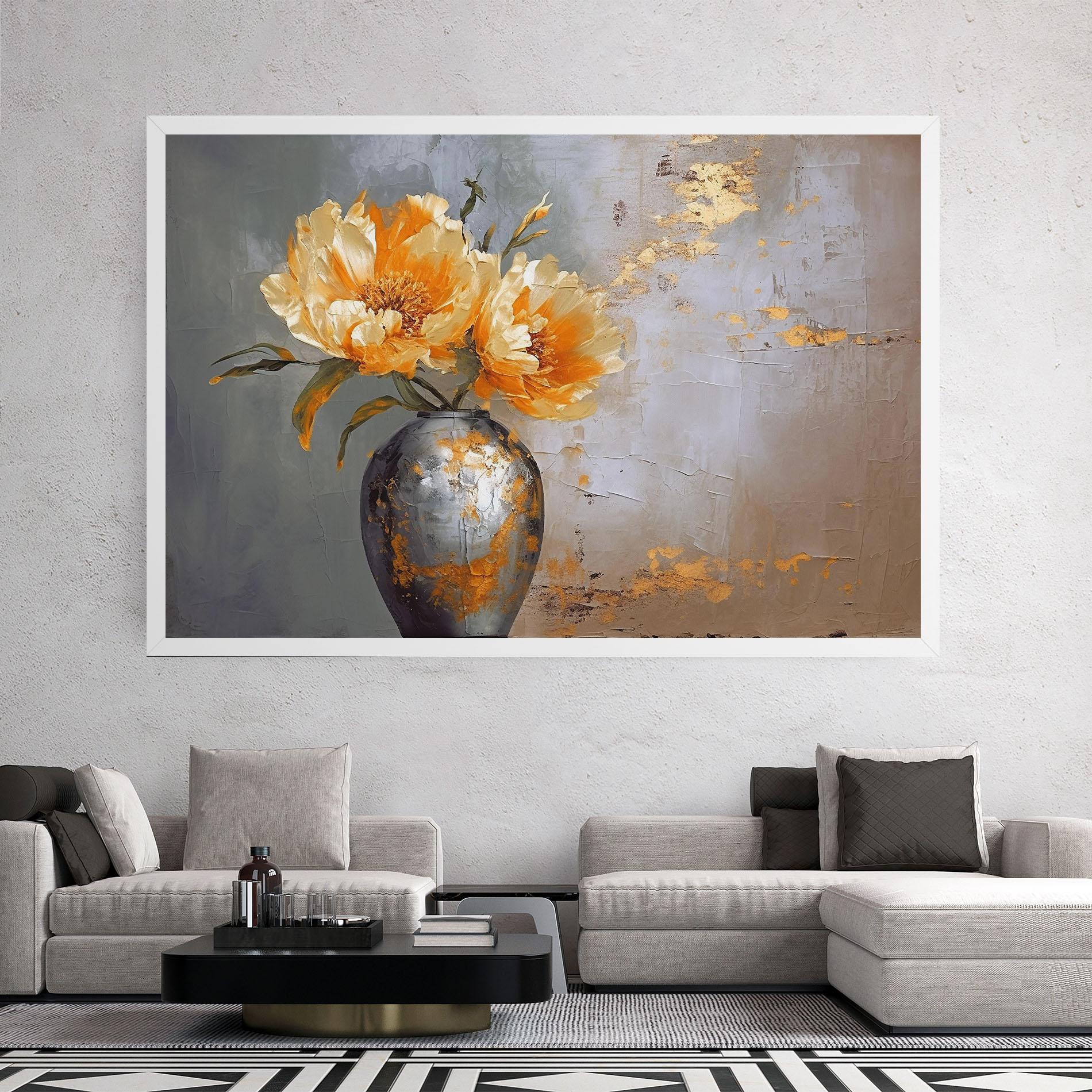 Leinwandbild Grey Painting Vase mockup 2