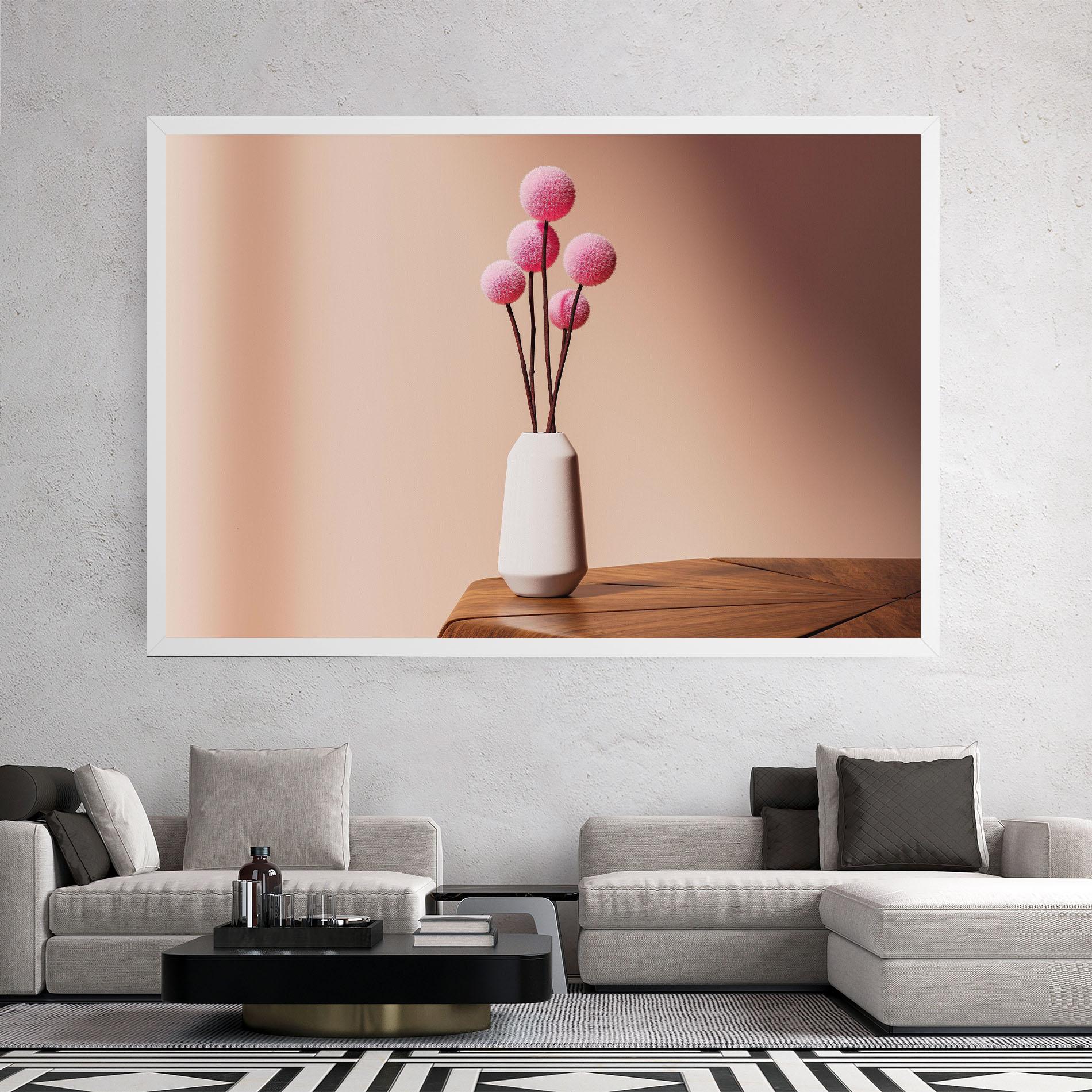 Leinwandbild Pink Circle Vase mockup 2