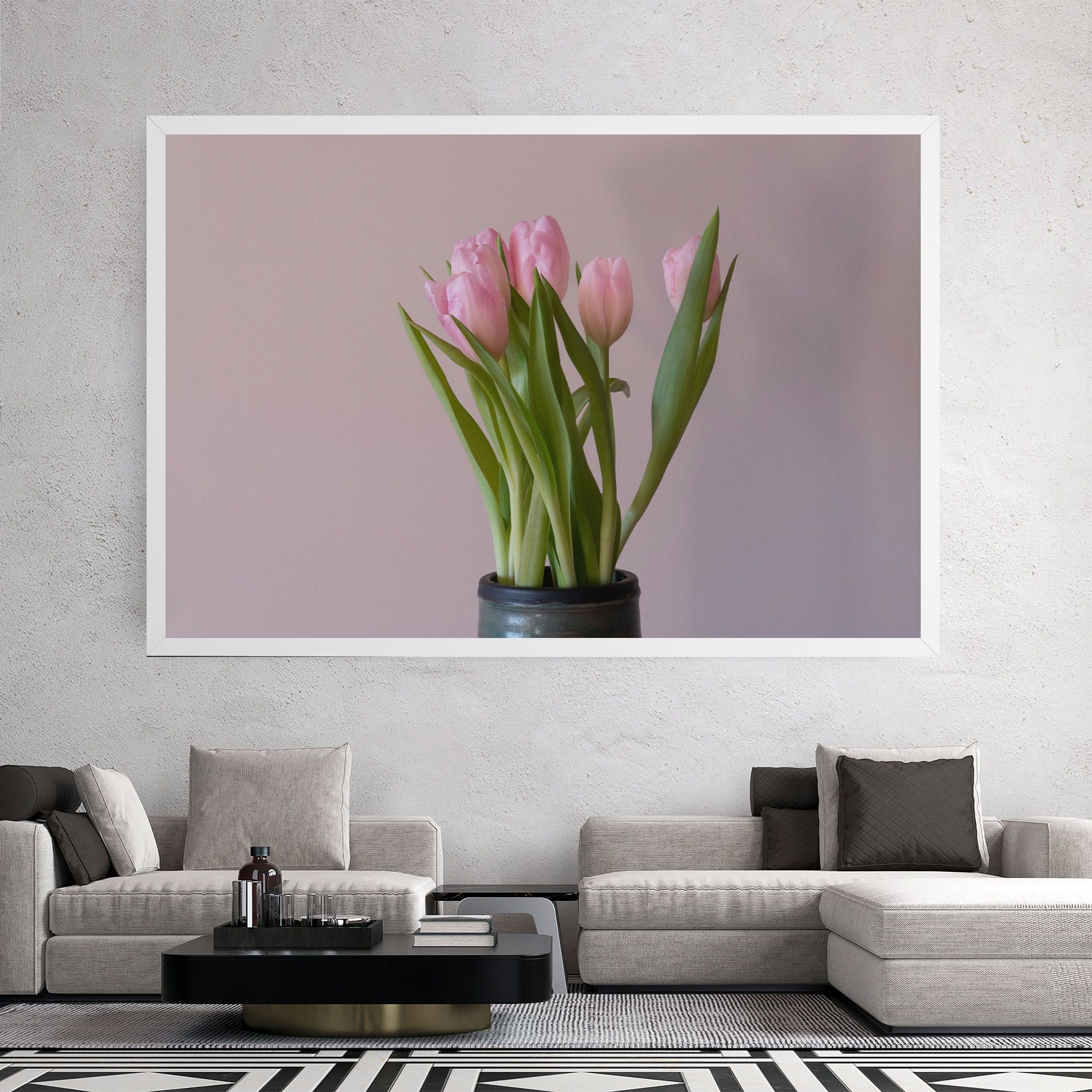 Pink Tulips Vase mockup 2