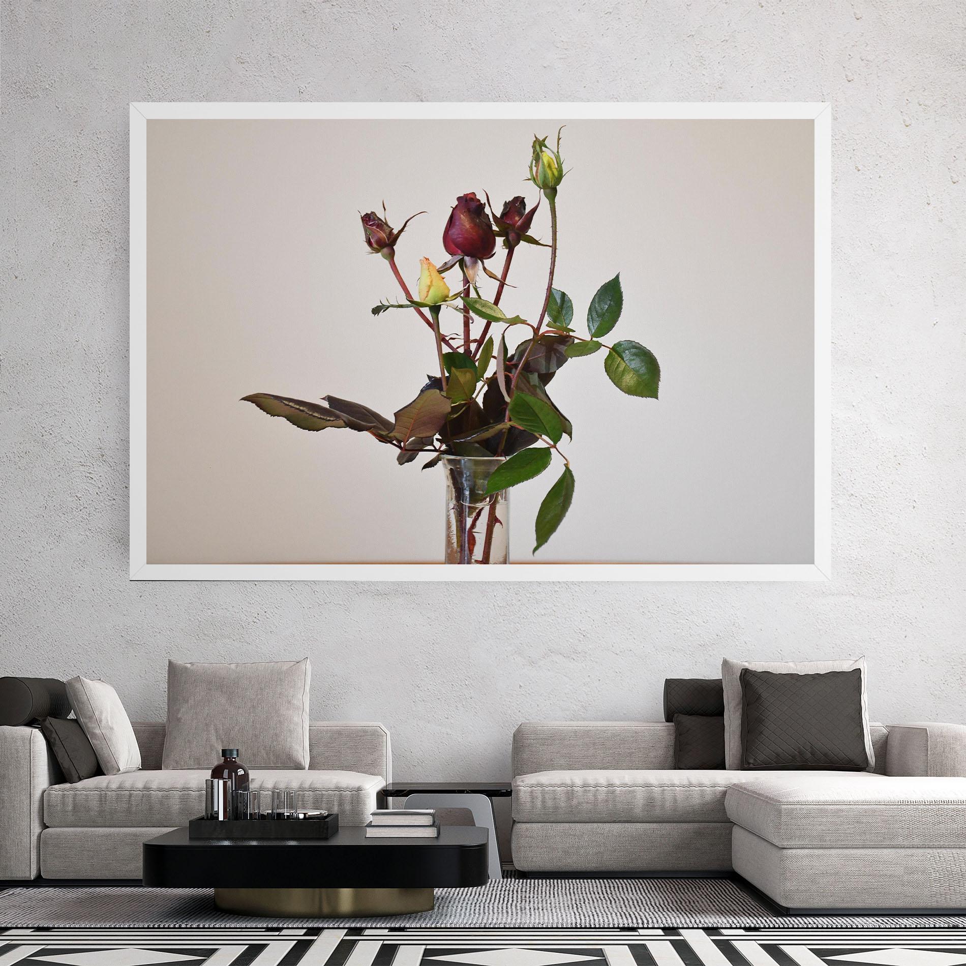 Leinwandbild Roses Vase mockup 2