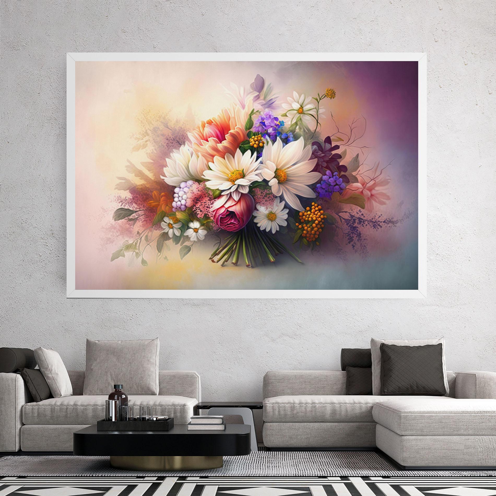 Leinwandbild Vecteezy_ai Generated Bouquet Of Fresh Spring Flowers On Light_23373362_865 mockup 2