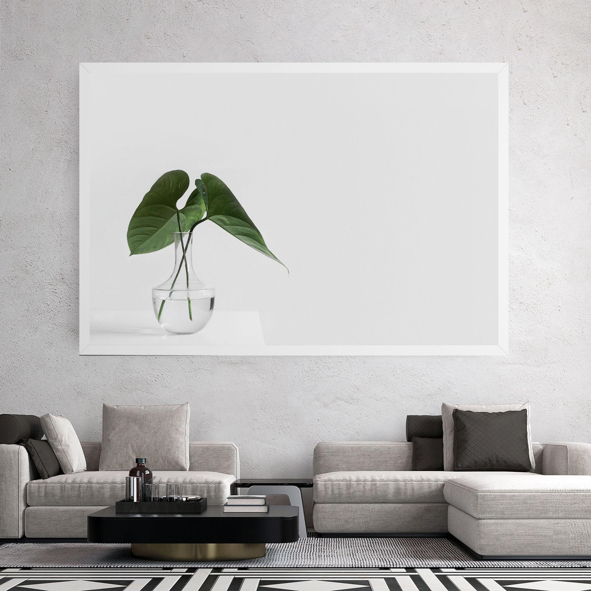 Leinwandbild White Table Vase mockup 2