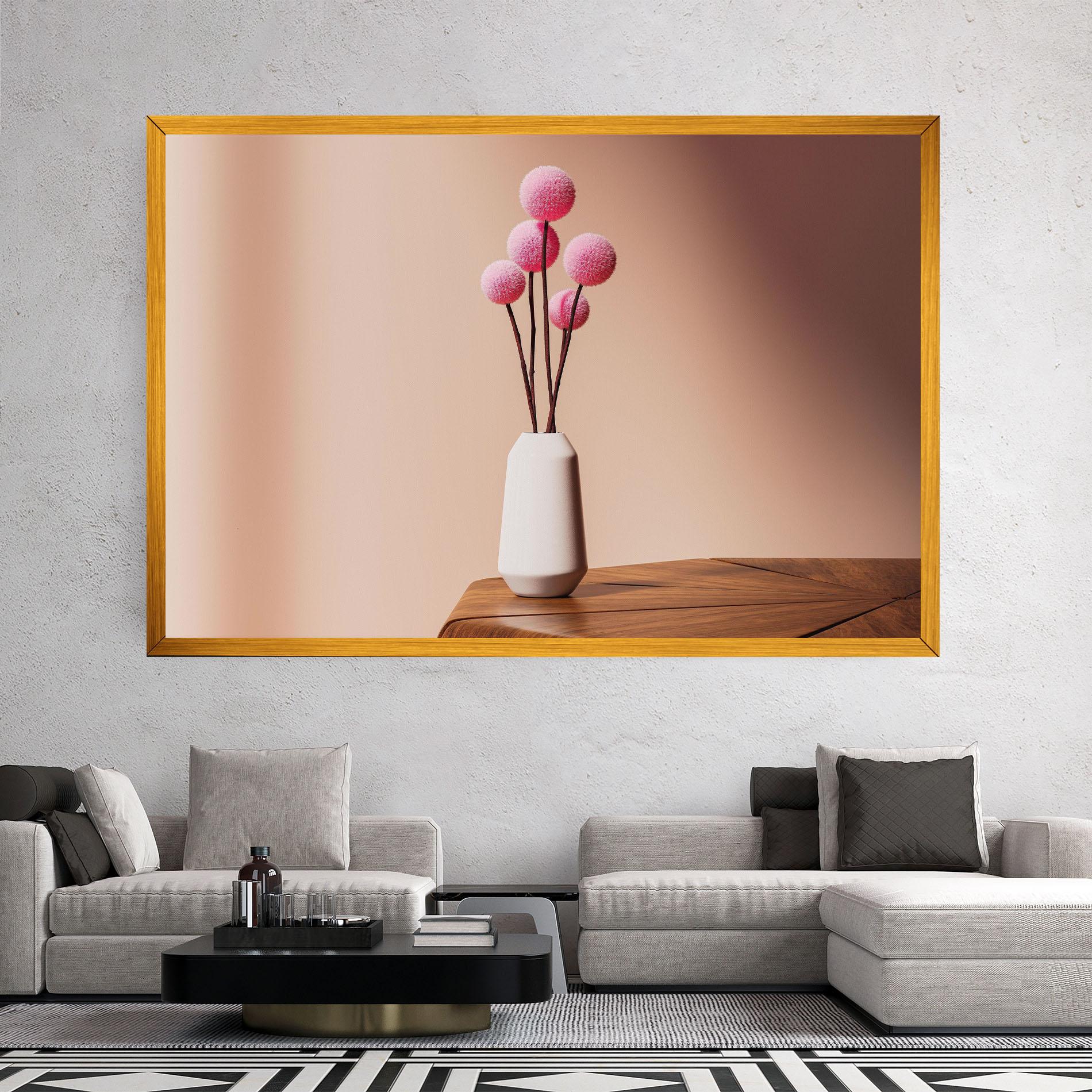 Leinwandbild Pink Circle Vase mockup 2