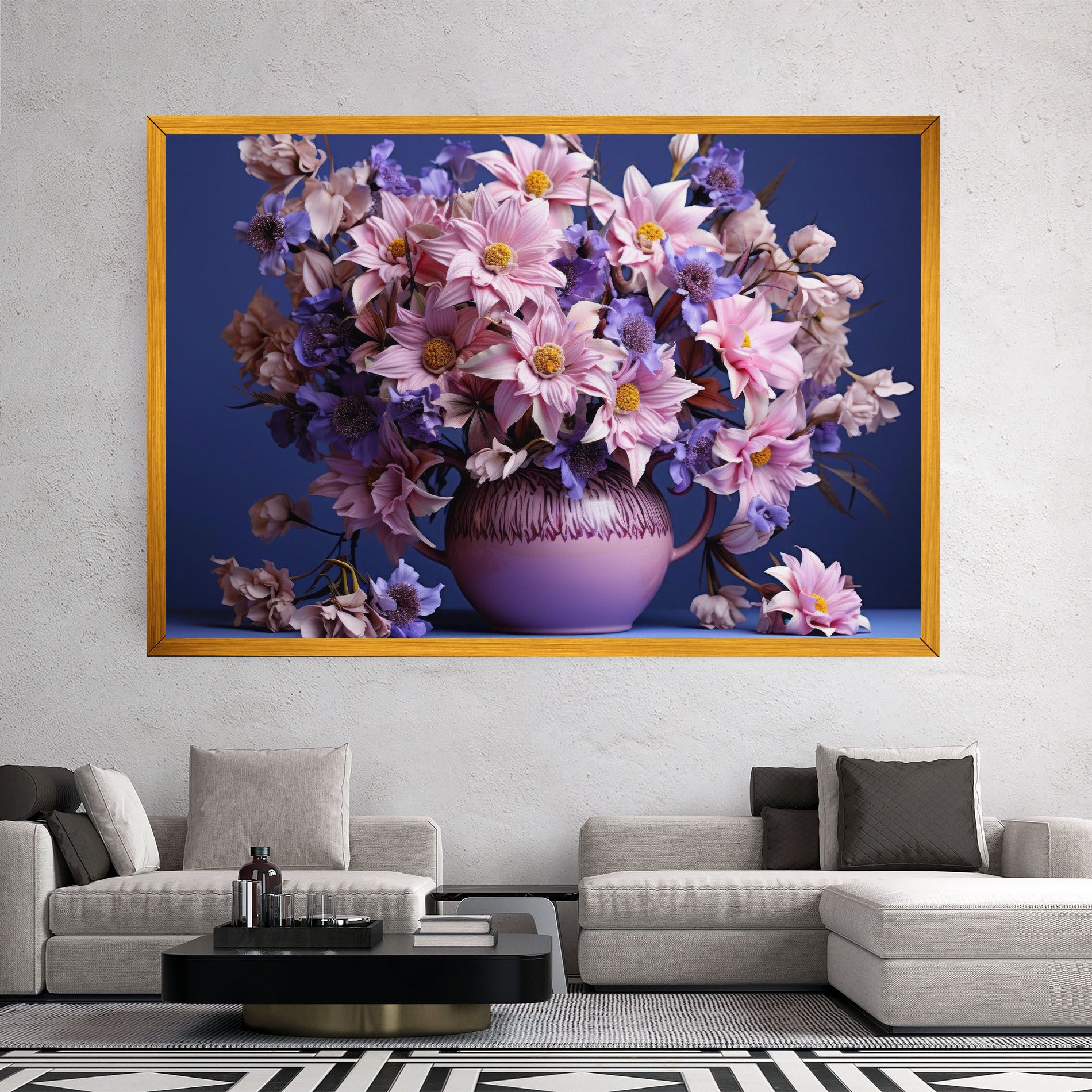 Purple Vase Flowers mockup 2