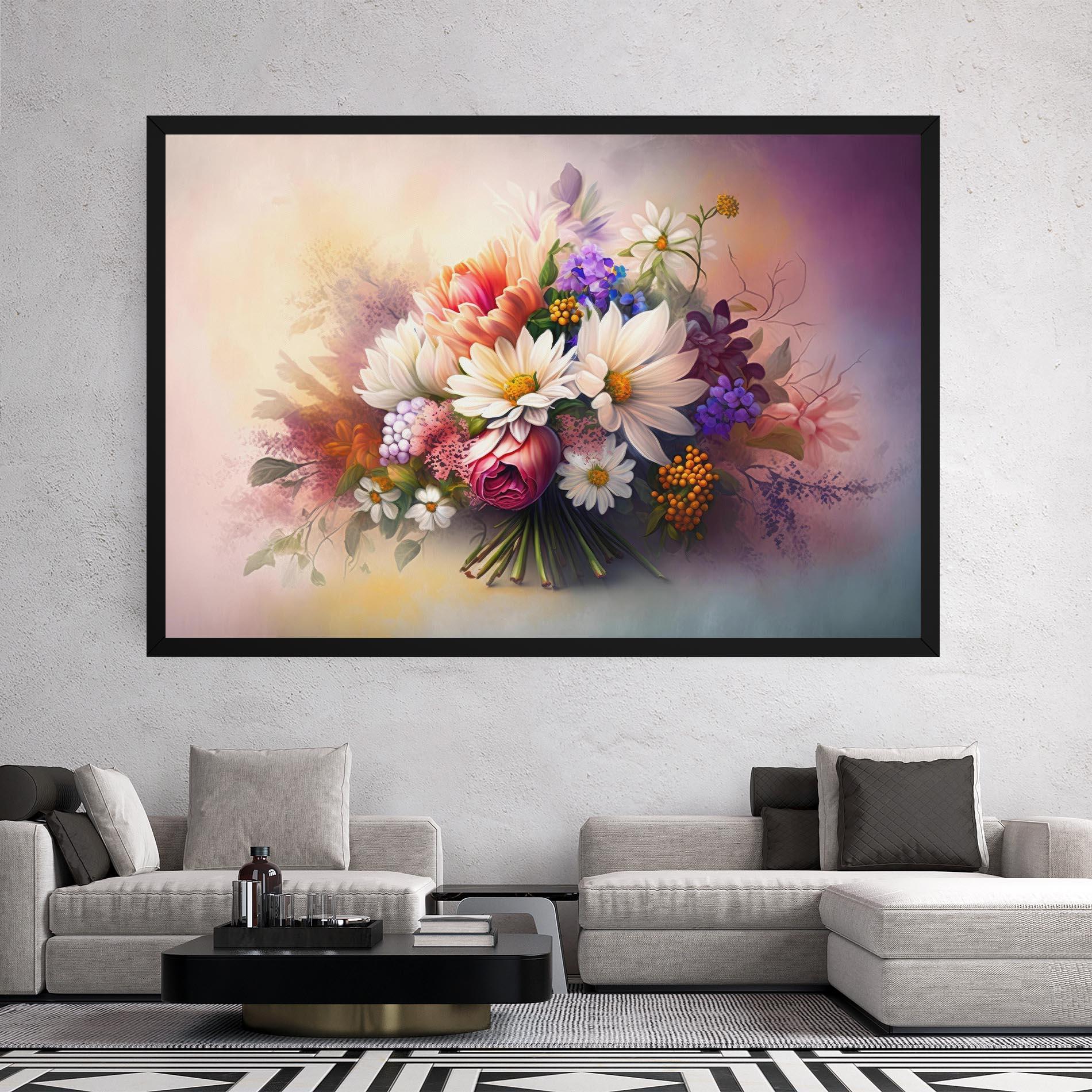 Leinwandbild Vecteezy_ai Generated Bouquet Of Fresh Spring Flowers On Light_23373362_865 mockup 2