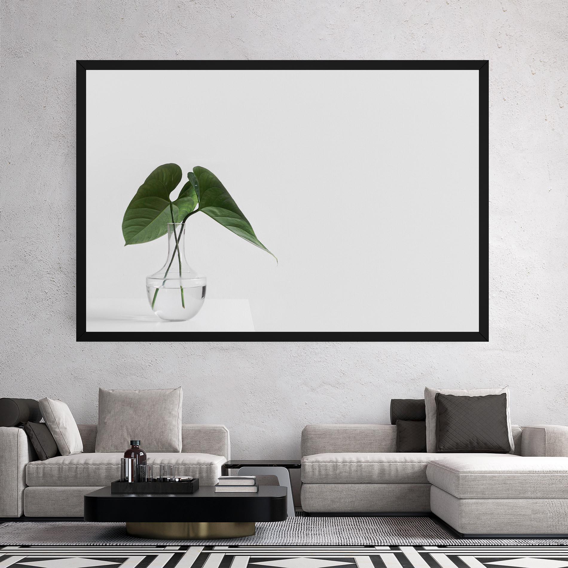 Leinwandbild White Table Vase mockup 2