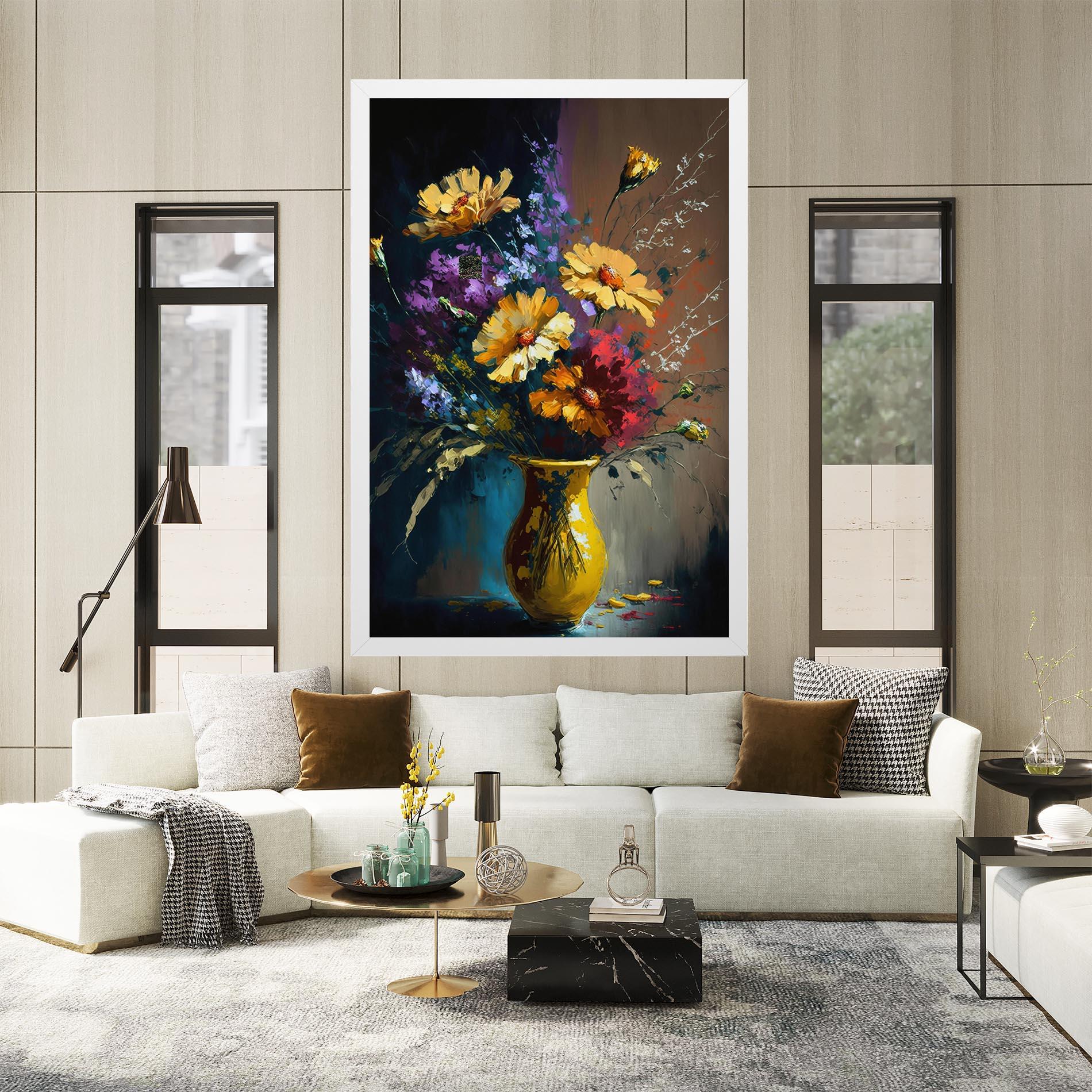 Leinwandbild Yellow Art Vase mockup 2