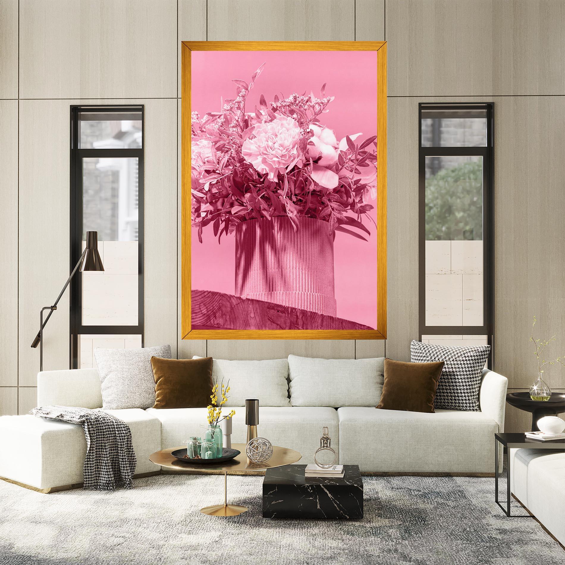 Leinwandbild Pink Light Vase mockup 2