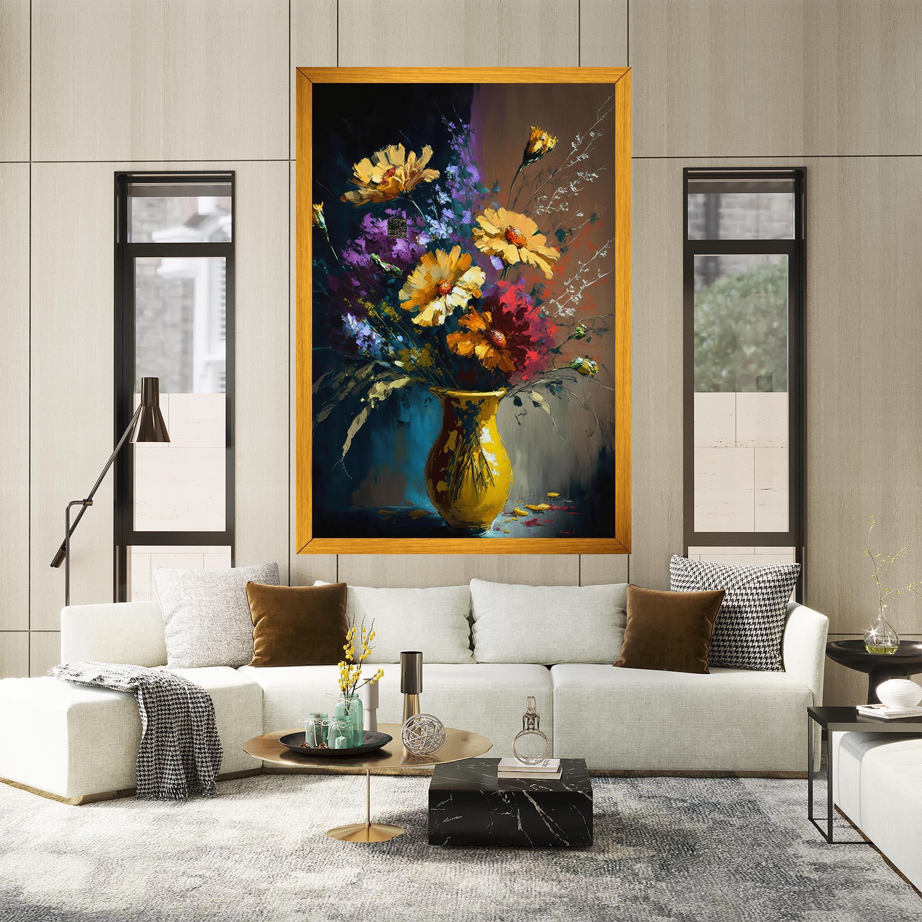 Leinwandbild Yellow Art Vase mockup 2