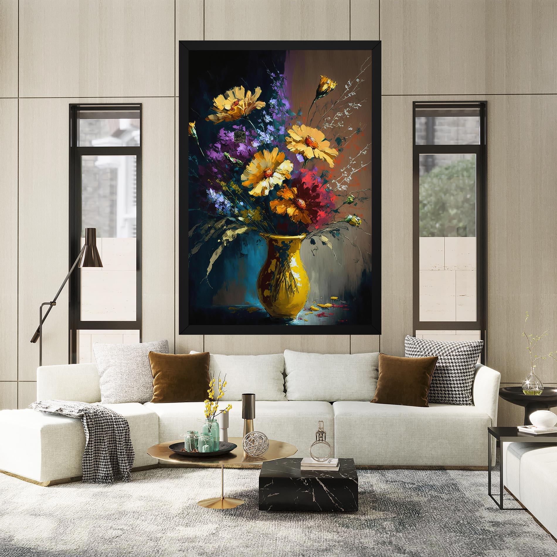 Leinwandbild Yellow Art Vase mockup 2