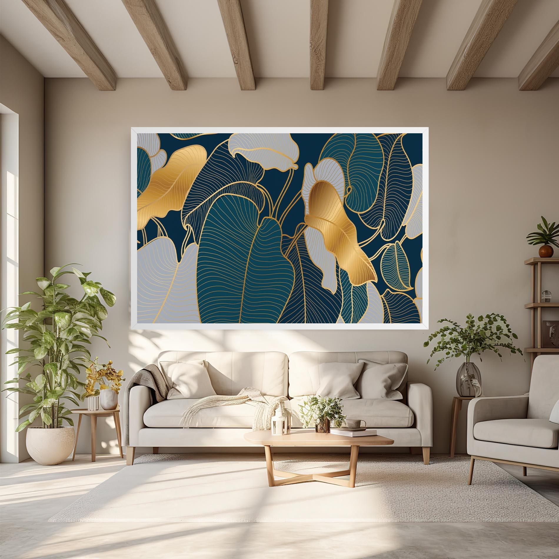 Leinwandbild Golden Leaves mockup 6